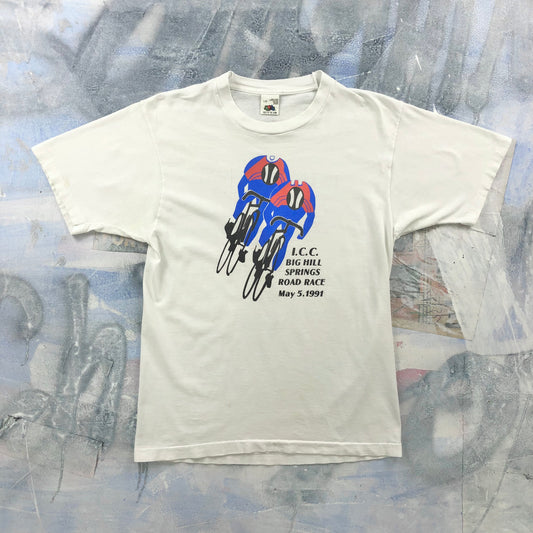 Vintage 90s International Cycling Centre Big Hill Springs Road Race T Shirt L