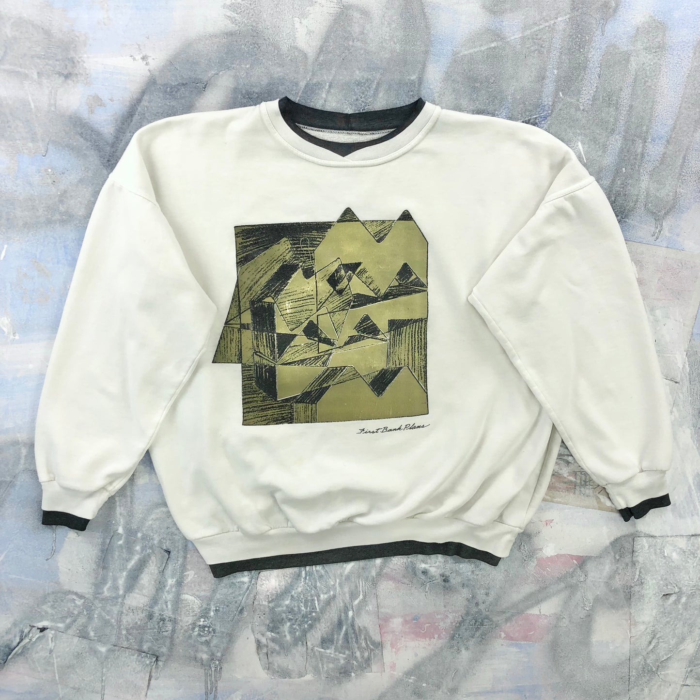 Vintage Bank Of Montreal Firsst Bank Plans Crewneck Sweatshirt L