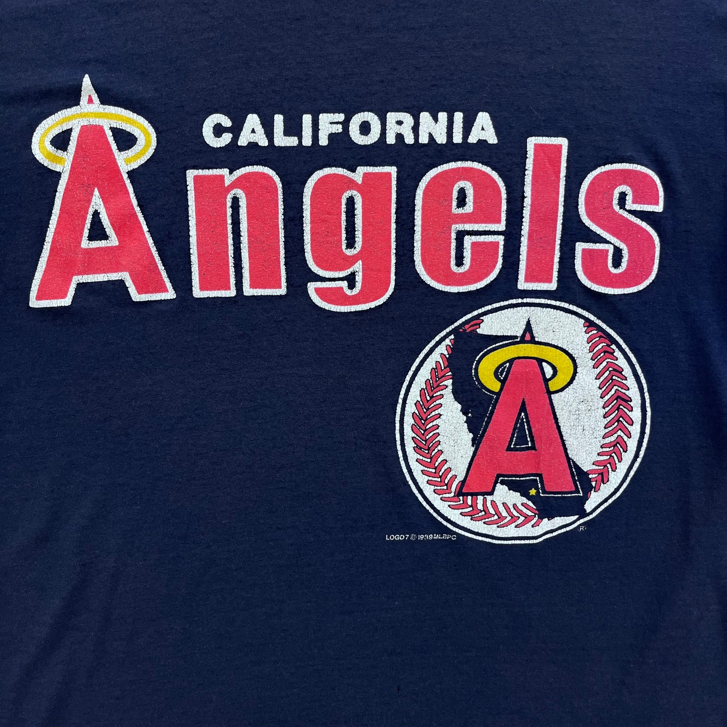 Vintage 80s USA MLB California Angels Single Stitch T Shirt L