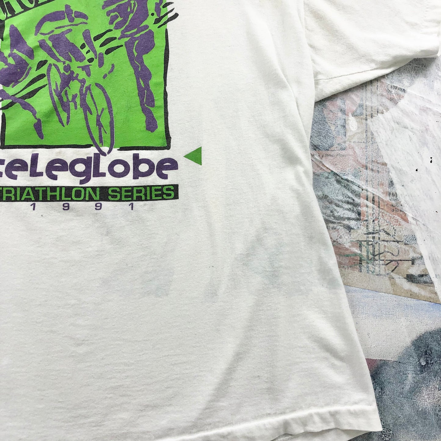 Vintage 90s Asics Race Crew Teleglobe Triatholon Series T Shirt XL