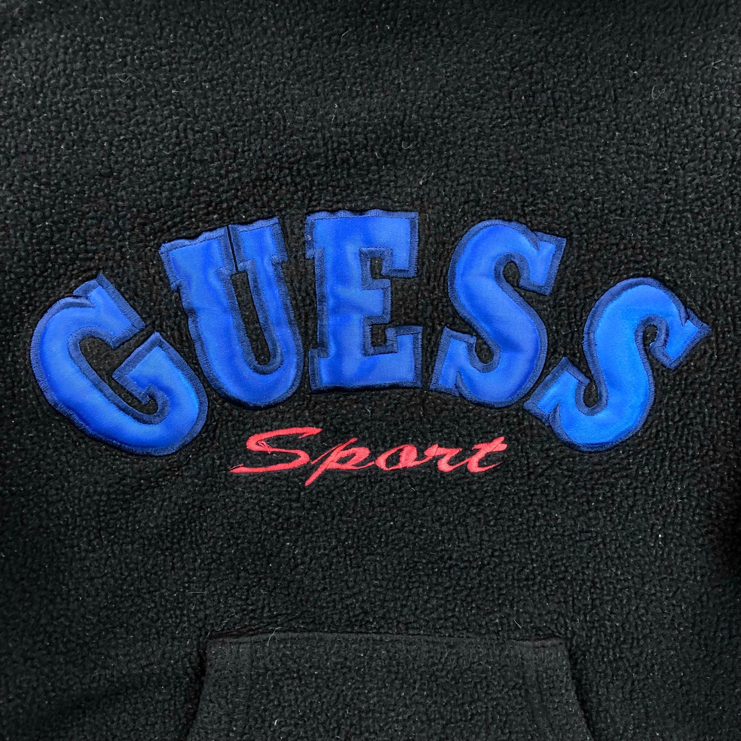 Vintage USA Guess Sport Embroided Fleece Hoodie Sweatshirt M