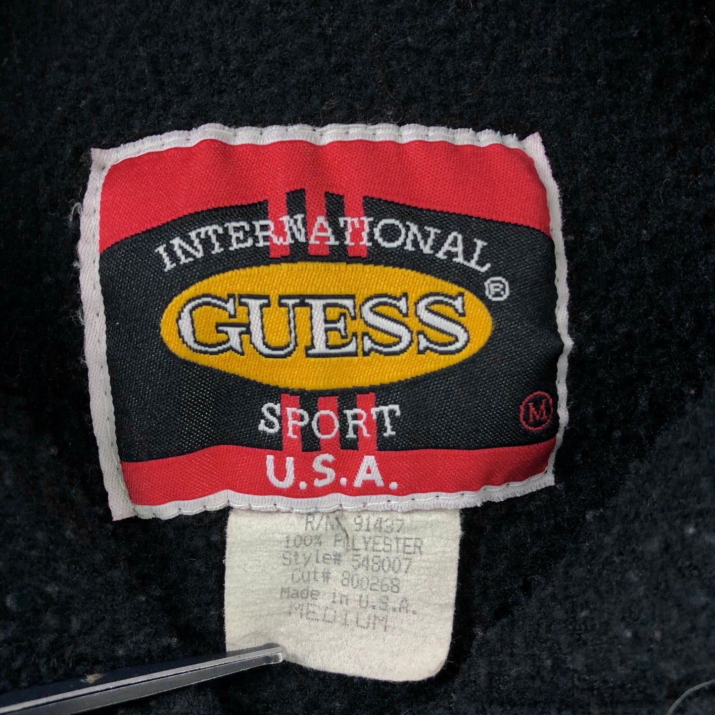 Vintage USA Guess Sport Embroided Fleece Hoodie Sweatshirt M