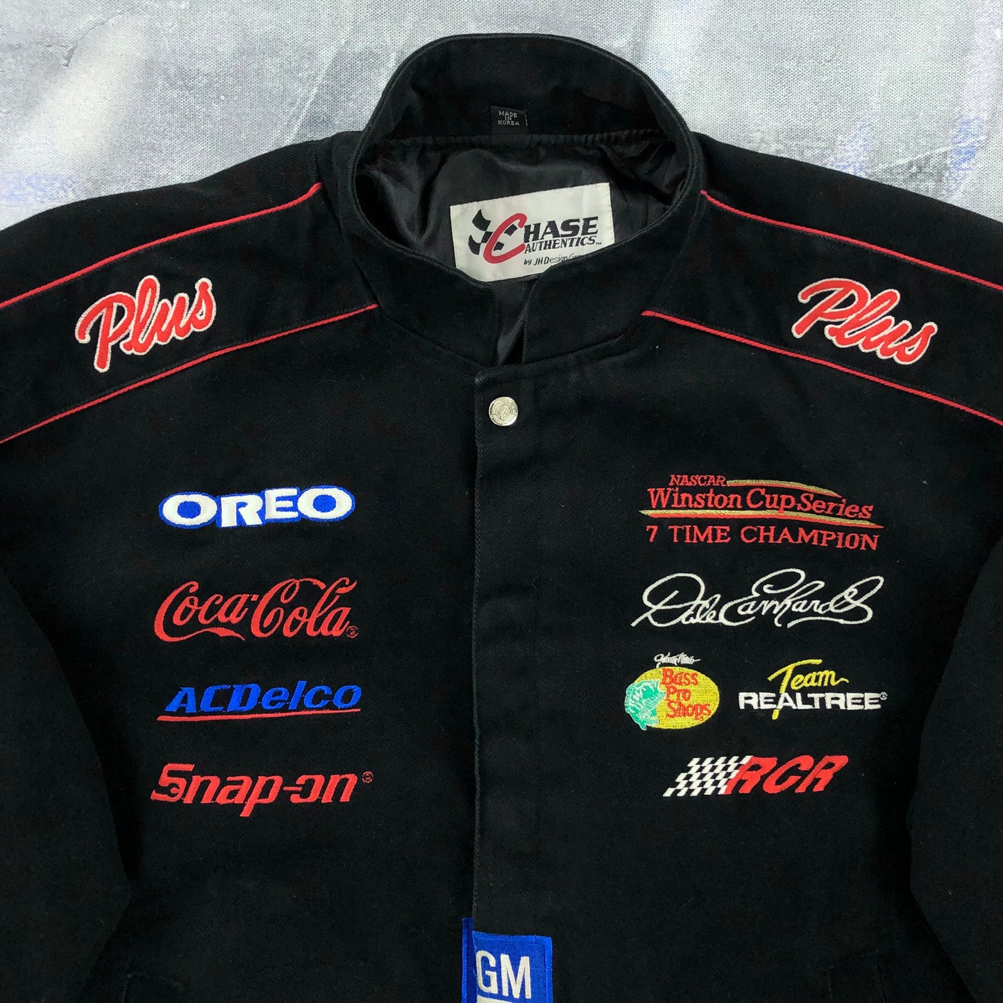 Vintage 90s Dale Earnhardt Nascar Good Wrench Racing Bomber Button Jacket XL
