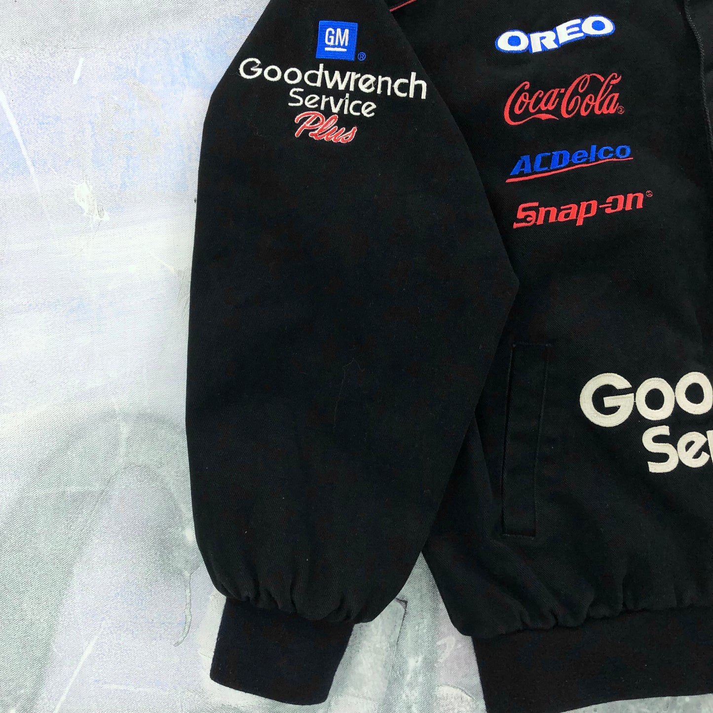 Vintage 90s Dale Earnhardt Nascar Good Wrench Racing Bomber Button Jacket XL