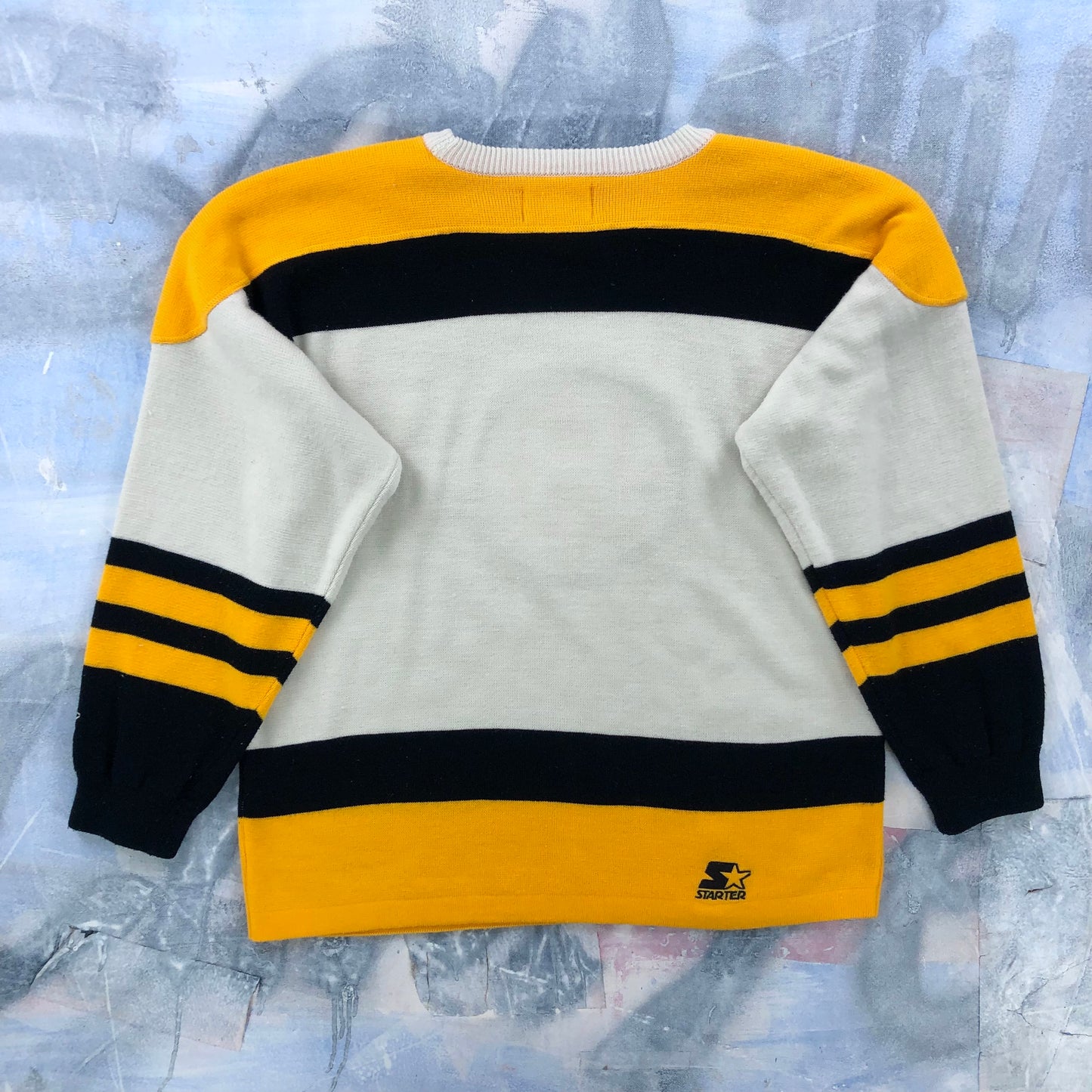 Vintage 90s Starter NHL Boston Bruins Embroided Crewneck Sweater L