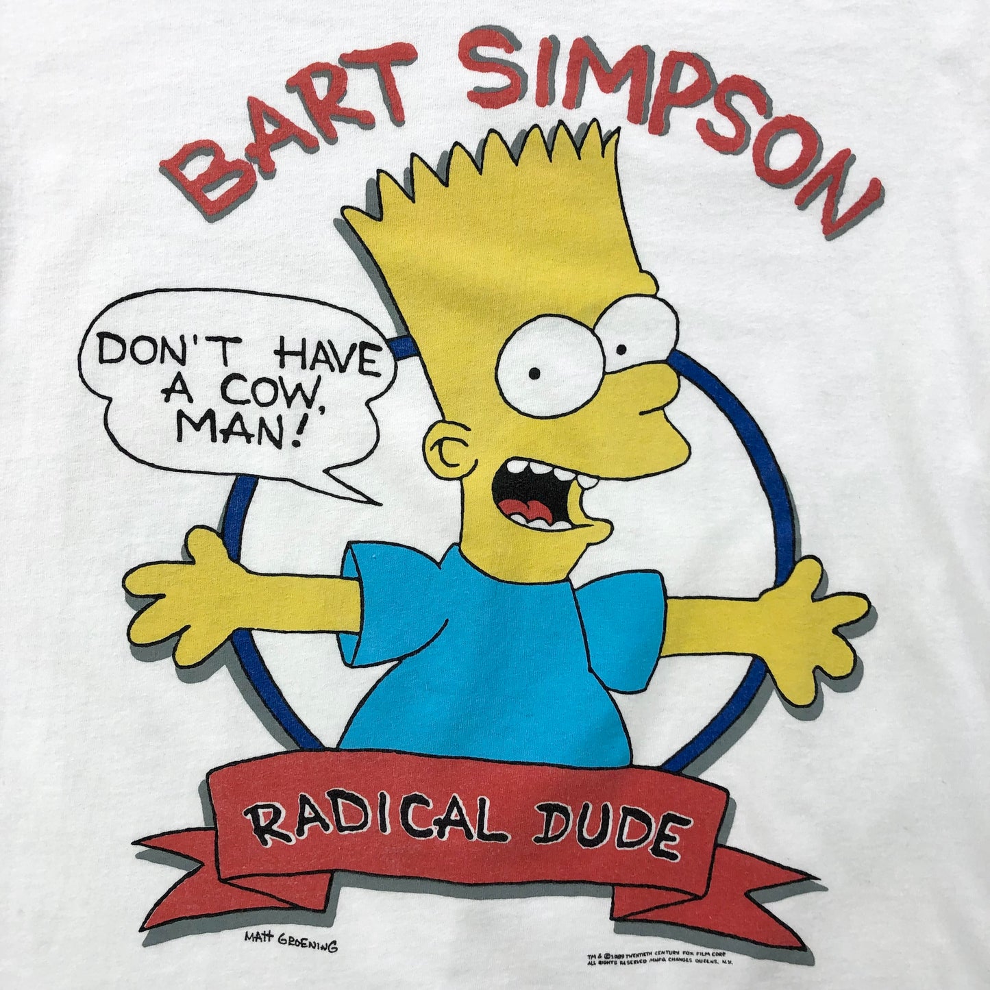 Vintage 90s USA Bart Simpson Dont Have A Cow Man T Shirt M