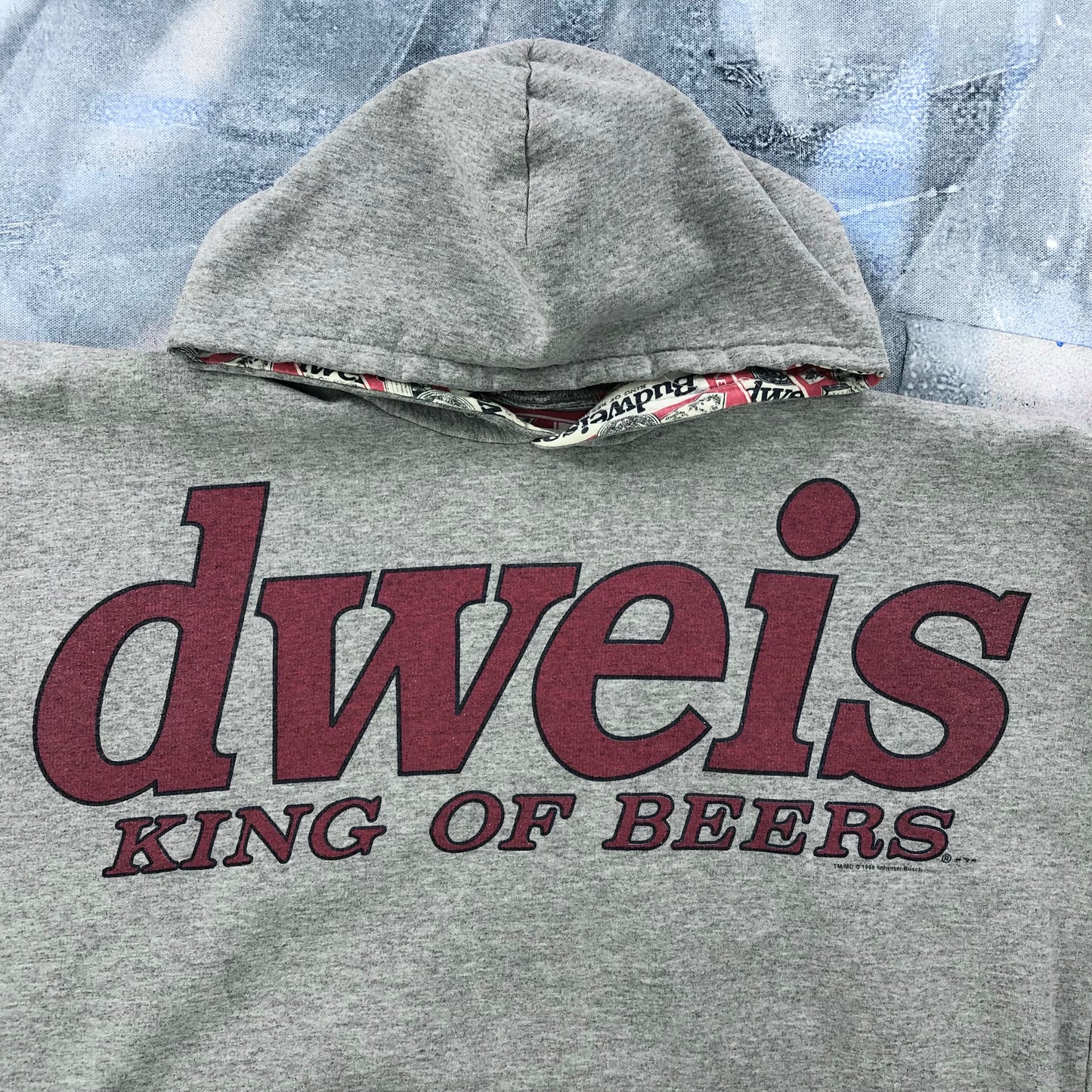 Vintage 90s Budweiser AOP Hoodie Sweatshirt L