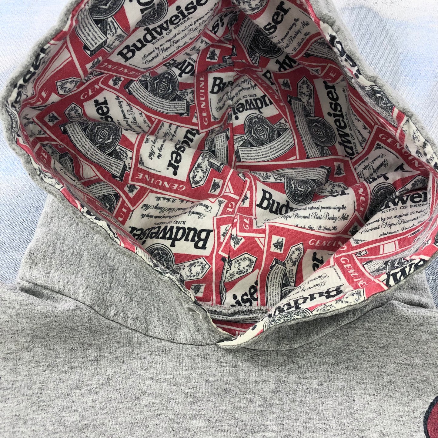 Vintage 90s Budweiser AOP Hoodie Sweatshirt L