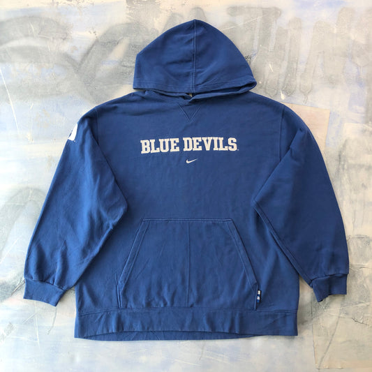 Vintage Nike Team Center Swoosh Duke Blue Devils Hoodie Sweatshirt XL