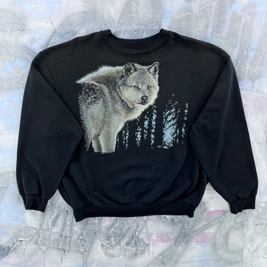 Vintage 90s Lone Wolf Crewneck Sweatshirt XL