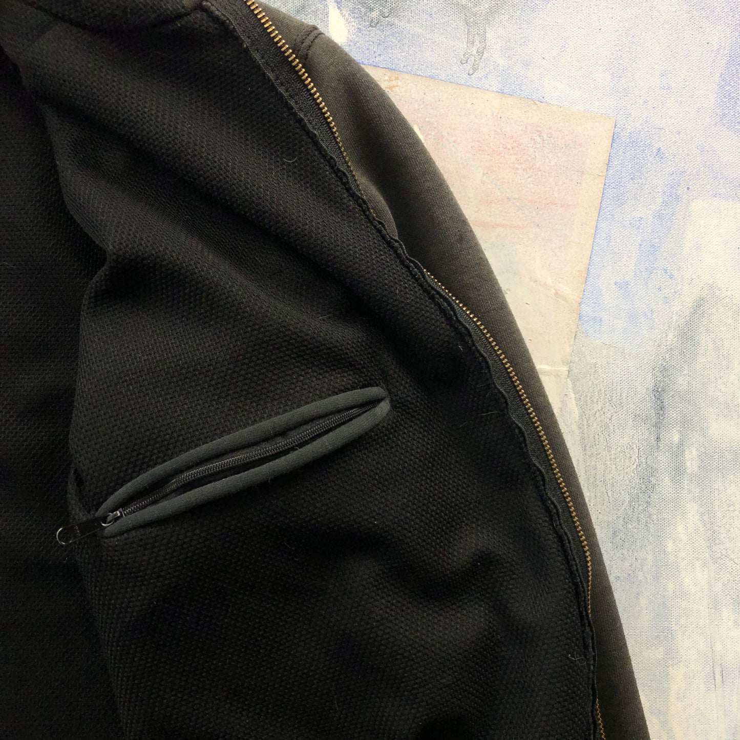 Vintage Carhartt Sun Faded Thermal Lined Full Zip Hoodie Sweatshirt XL