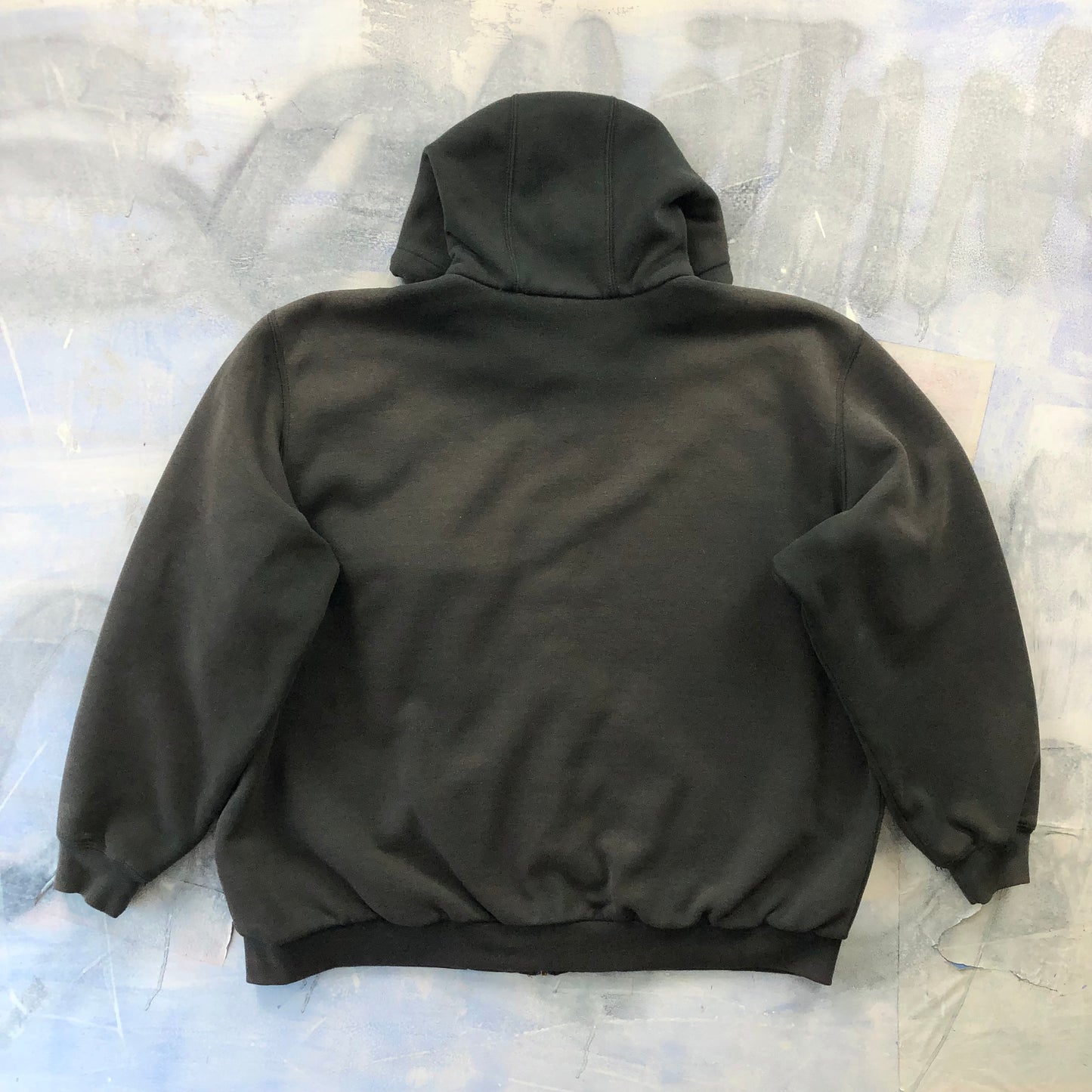 Vintage Carhartt Sun Faded Thermal Lined Full Zip Hoodie Sweatshirt XL