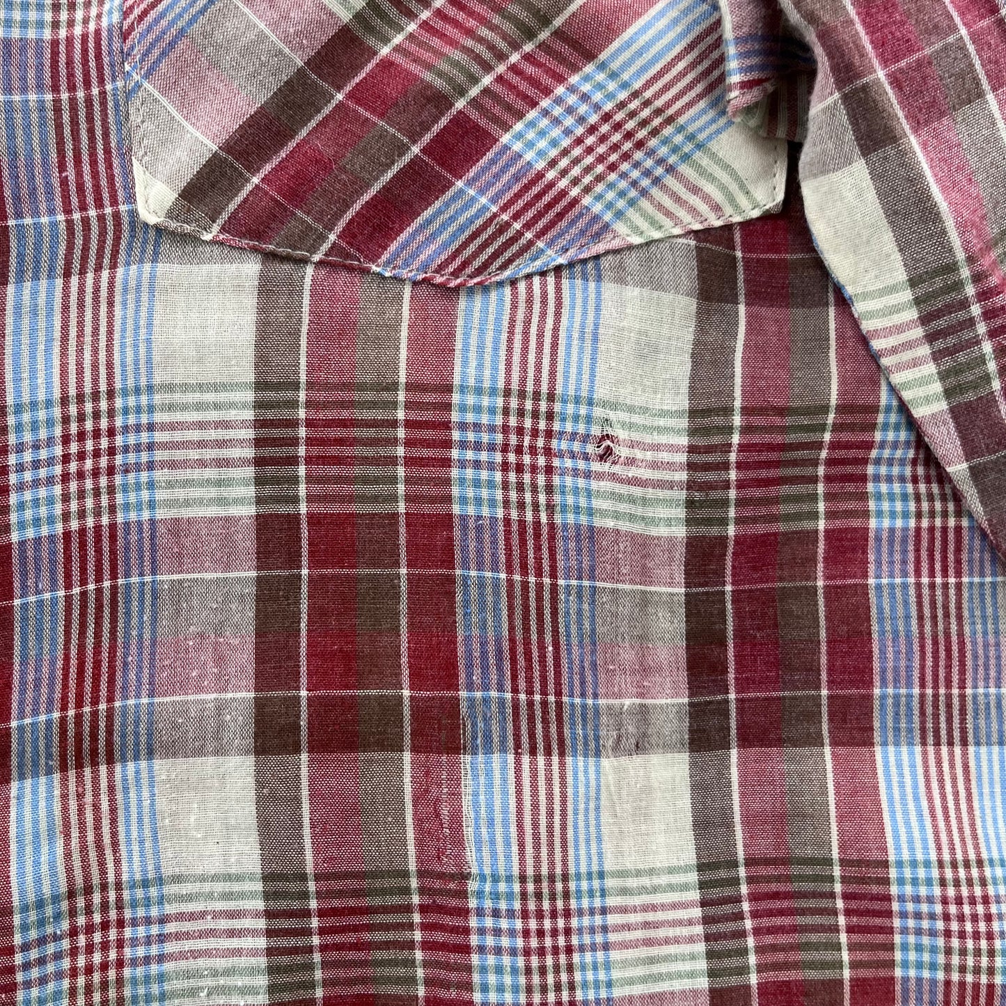 Vintage 80s Great Western Garment Snap Button Plaid Shirt XL