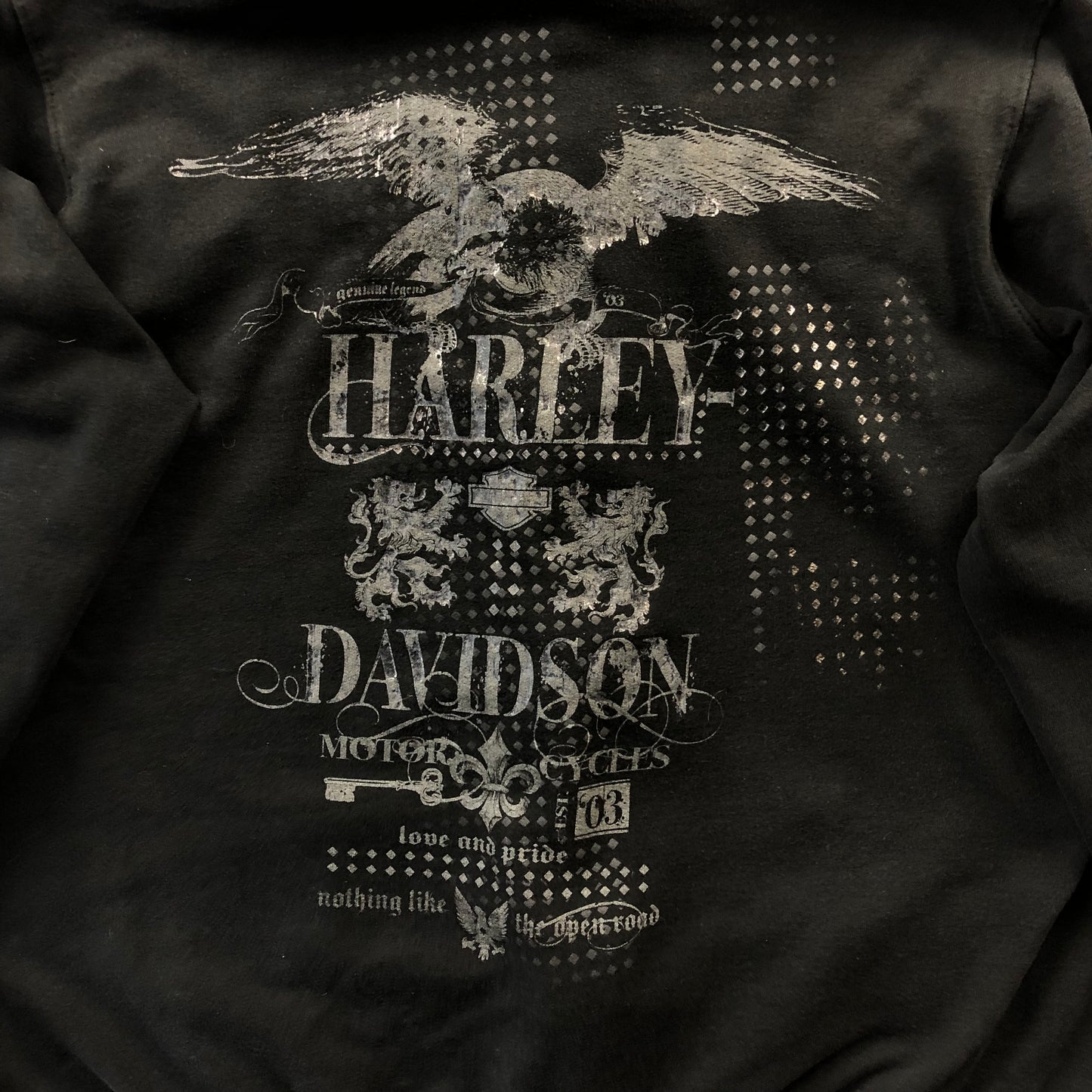 Vintage Harley Davidson Lethbridge Alberta Full Zip Hoodie Sweatshirt XL