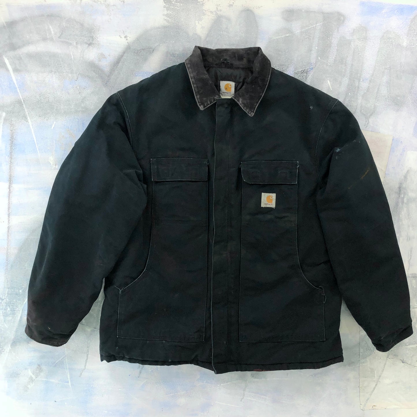 Vintage Carhartt C03 Corduroy Collar Workwear Zip Jacket XL