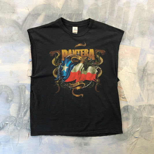 Vintage Pantera Dont Mess With Me Texas Custom Sleeve Cut Off T Shirt XXL