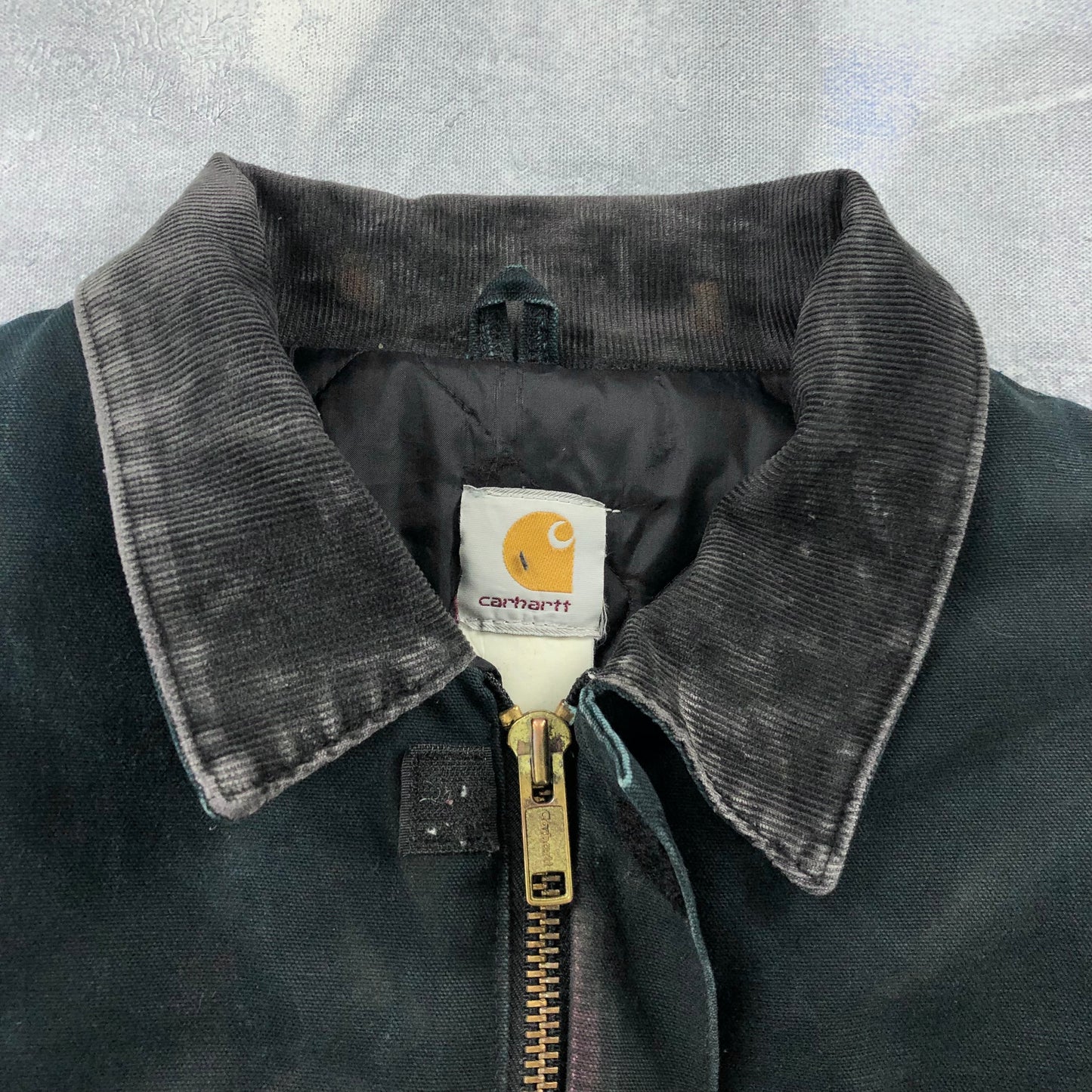 Vintage Carhartt C03 Corduroy Collar Workwear Zip Jacket XL