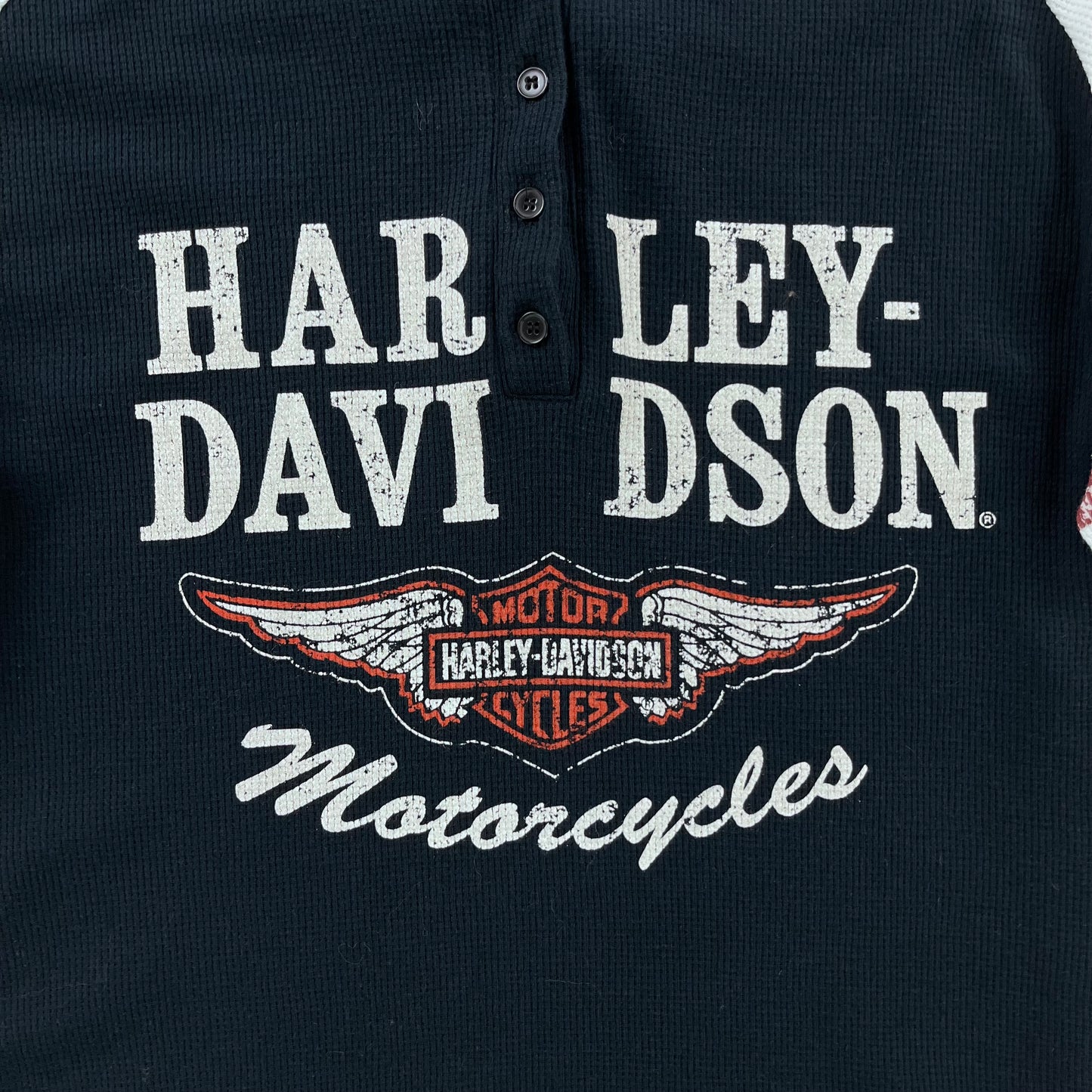 Harley Davidson Motorcycles Waffle Knit Hoodie Sweatshirt XL (Womens)