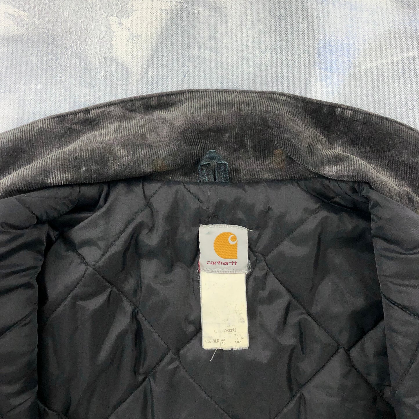 Vintage Carhartt C03 Corduroy Collar Workwear Zip Jacket XL