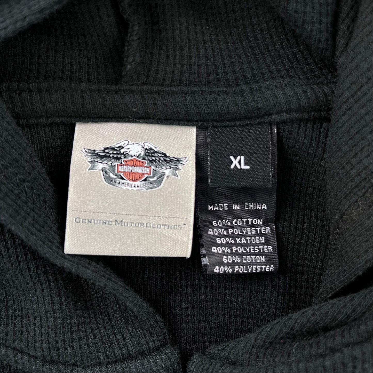 Harley Davidson Motorcycles Waffle Knit Hoodie Sweatshirt XL (Womens)