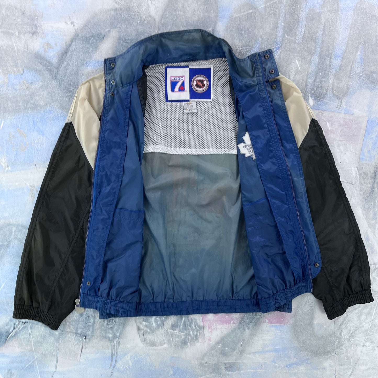 Vintage 90s NHL Toronto Maple Leafs Windbreaker Zip Jacket M