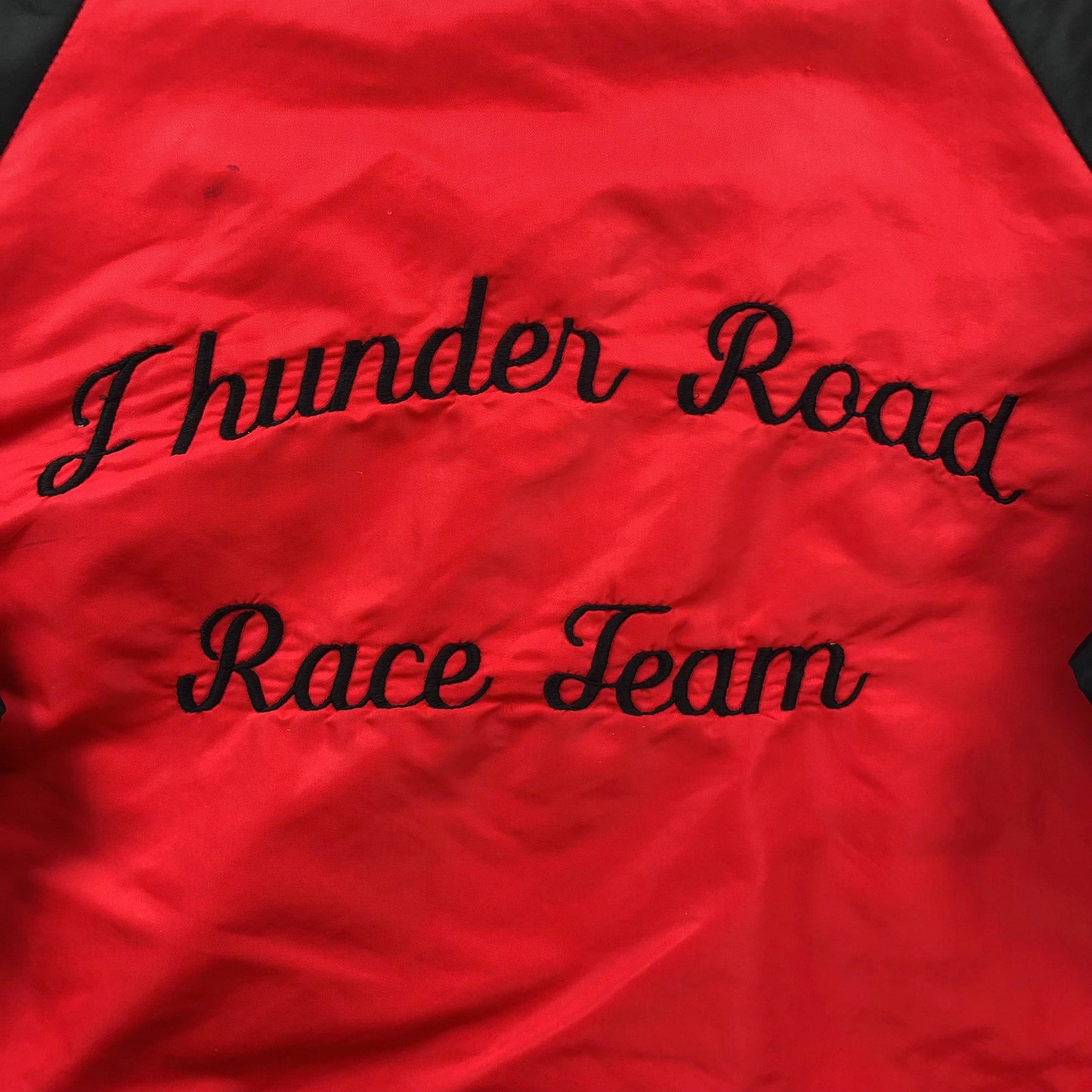 Vintage Chinook Auto Racing Association Lethbridge Alberta Blanket Lined Satin Bomber Button Jacket L
