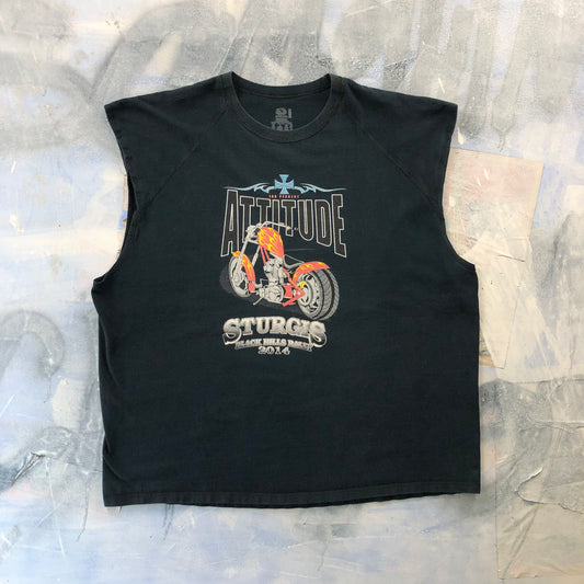 Vintage 2014 Sturgis 100 Percent Attitude Chopper Motorcycle Tank Top XXXL