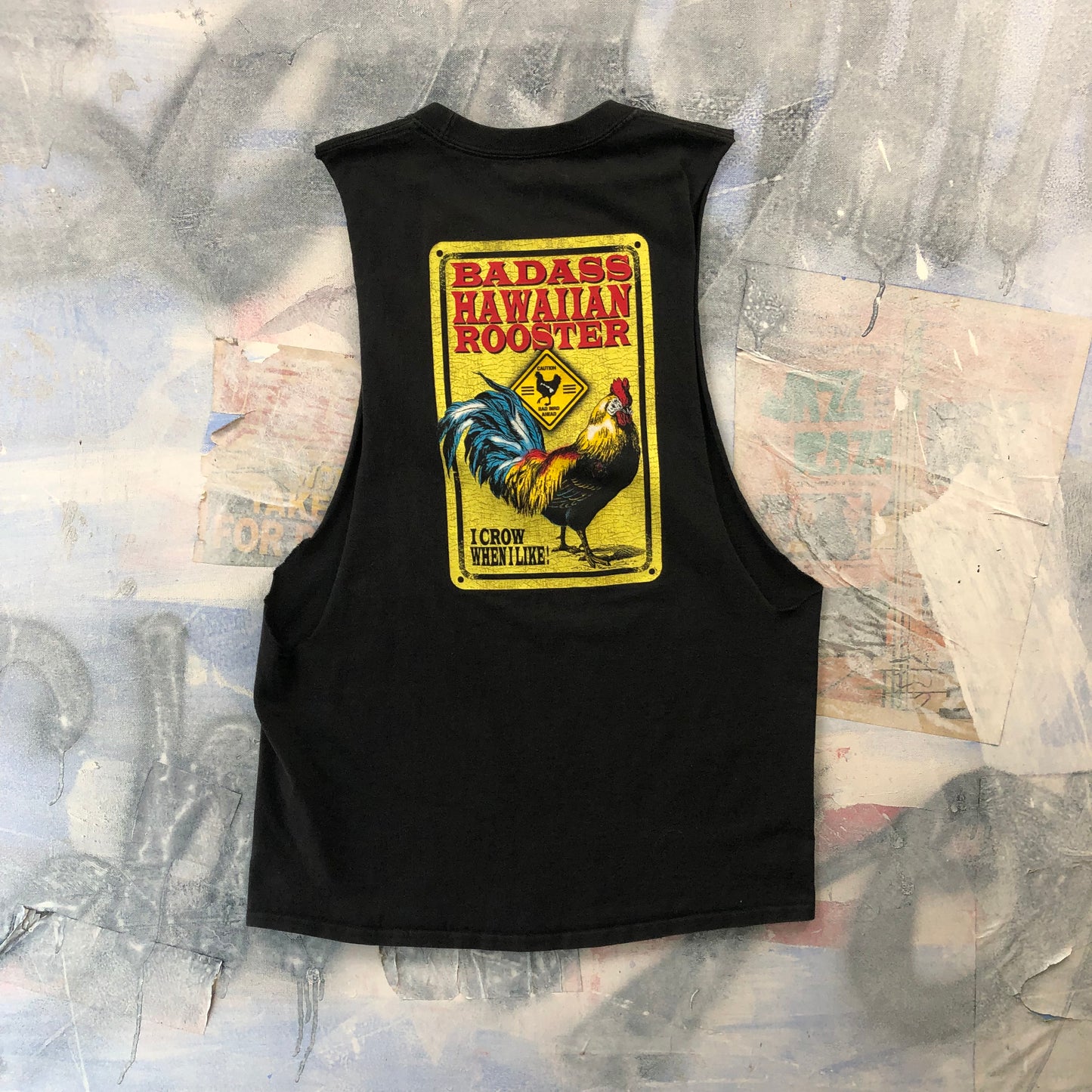 Vintage Bad Ass Hawaiian Rooster Tank Top L