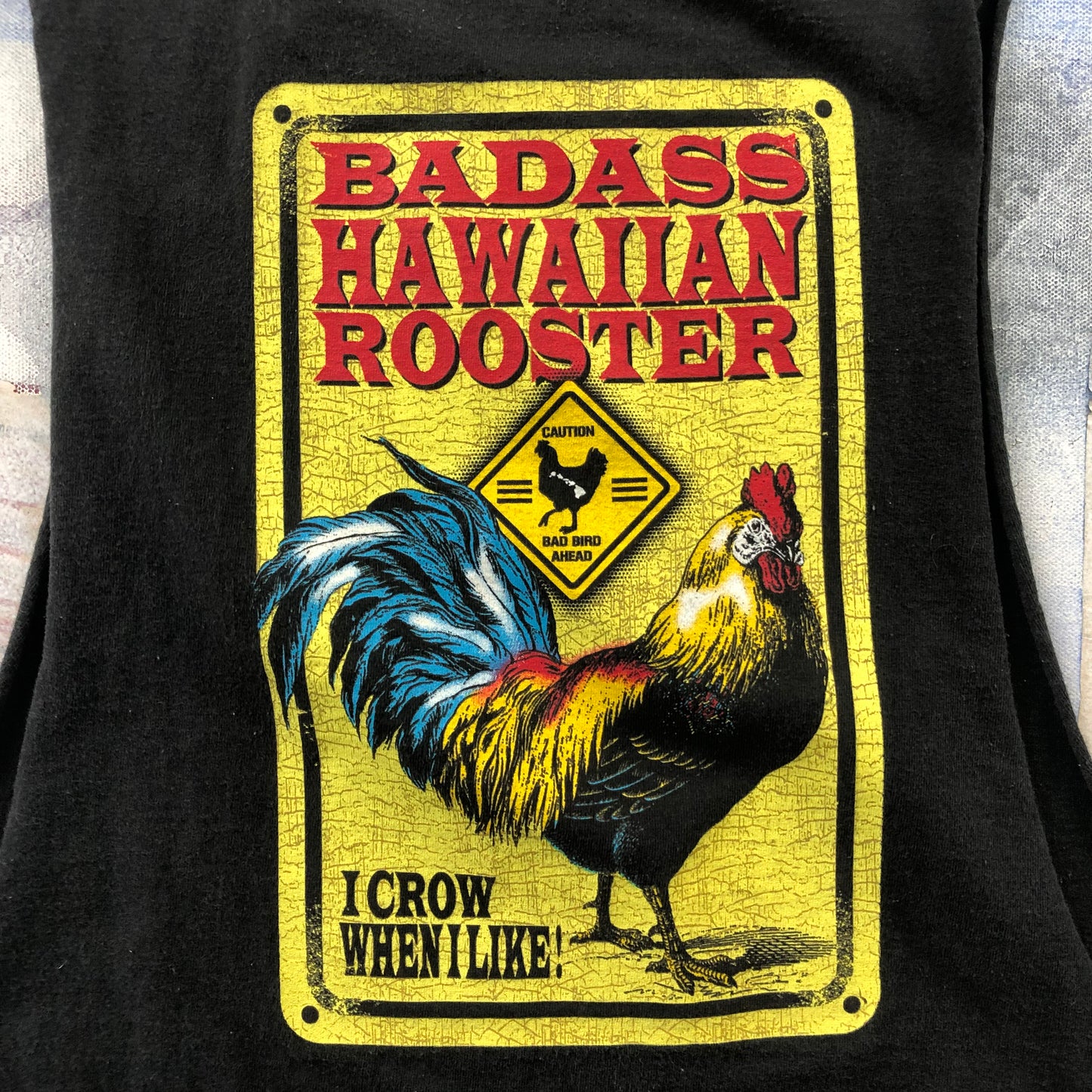 Vintage Bad Ass Hawaiian Rooster Tank Top L