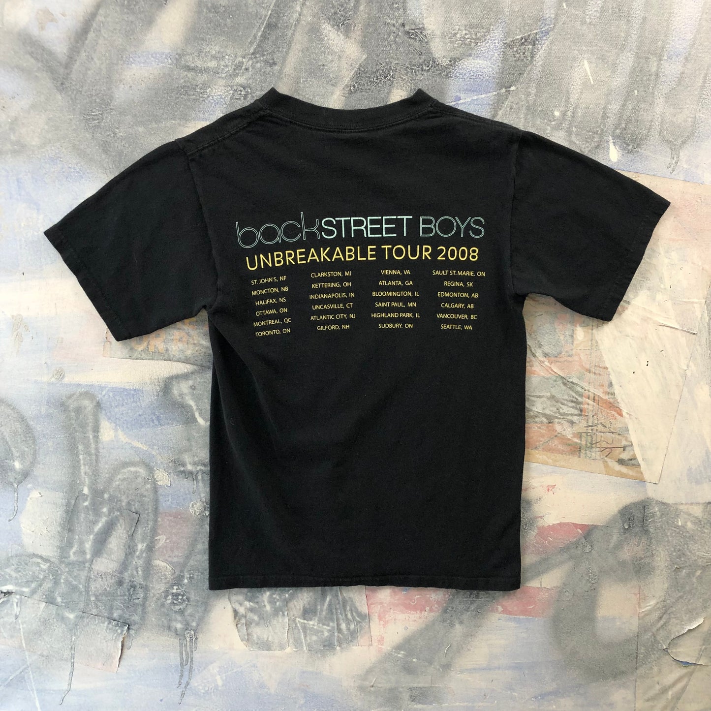 Vintage 2008 Backstreet Boys Unbreakable Tour T Shirt S