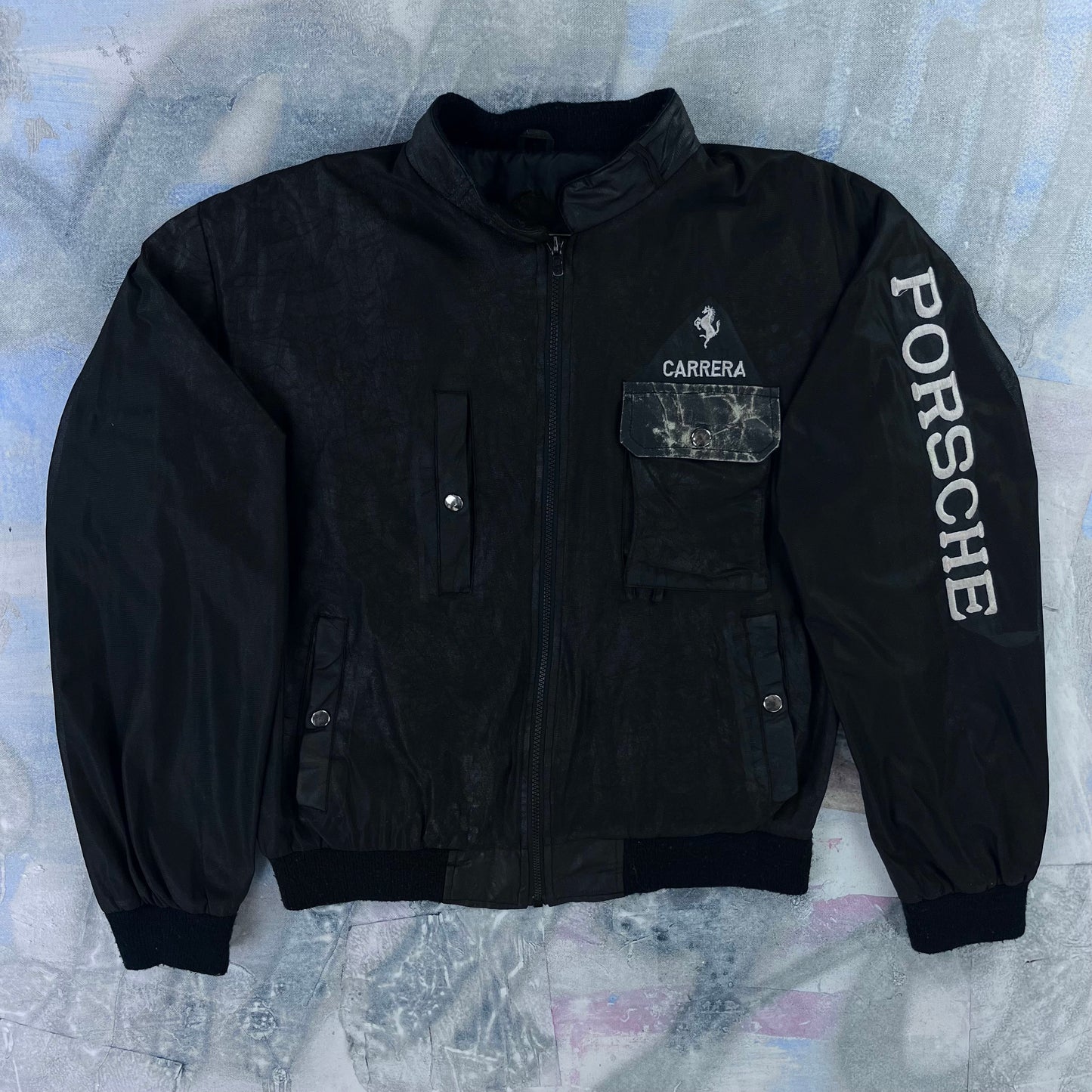 Vintage Carrera Porsche Bomber Zip Jacket L
