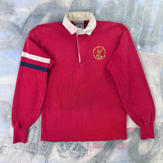 Vintage 90s USA Rugby Football Union Long Sleeve Polo Shirt M