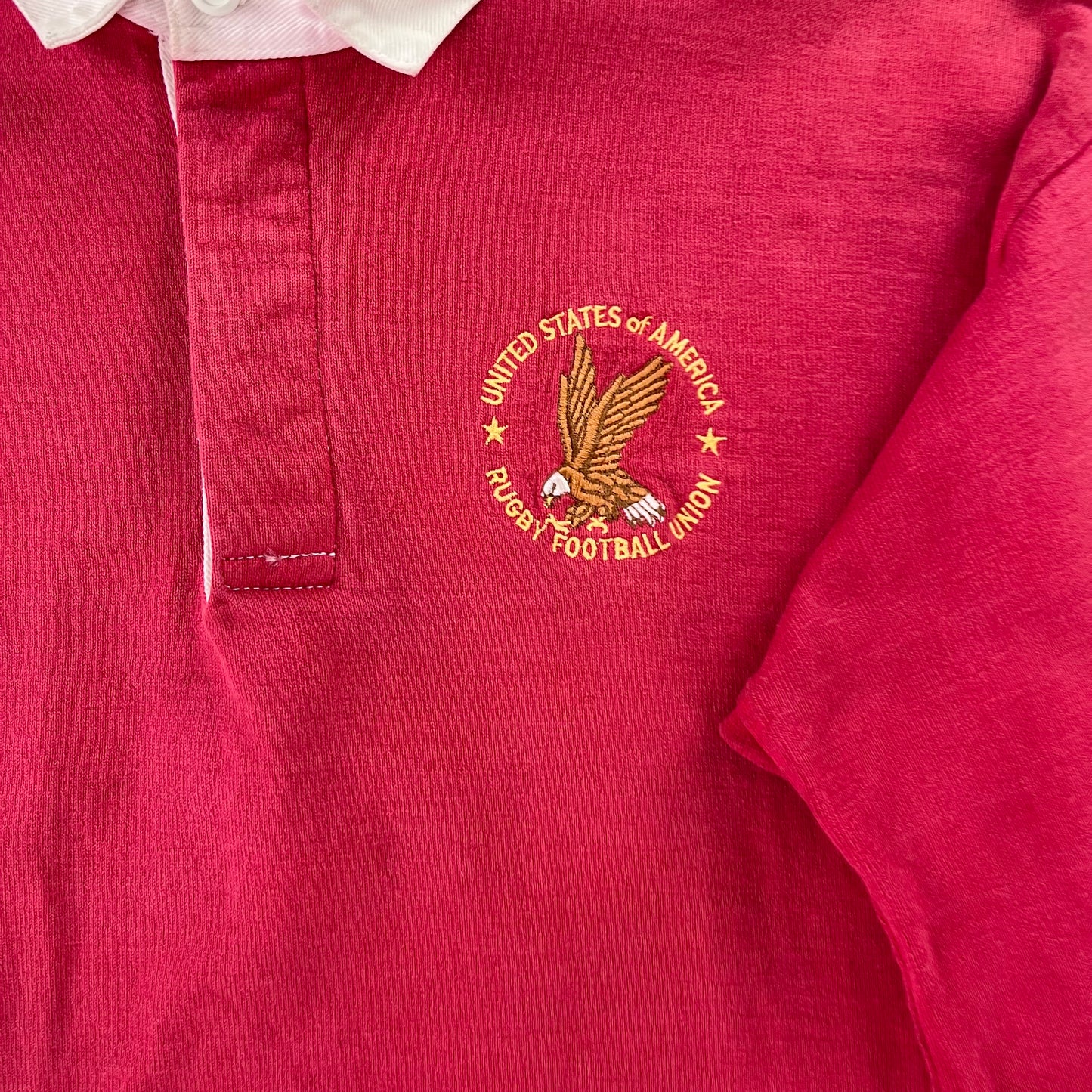 Vintage 90s USA Rugby Football Union Long Sleeve Polo Shirt M