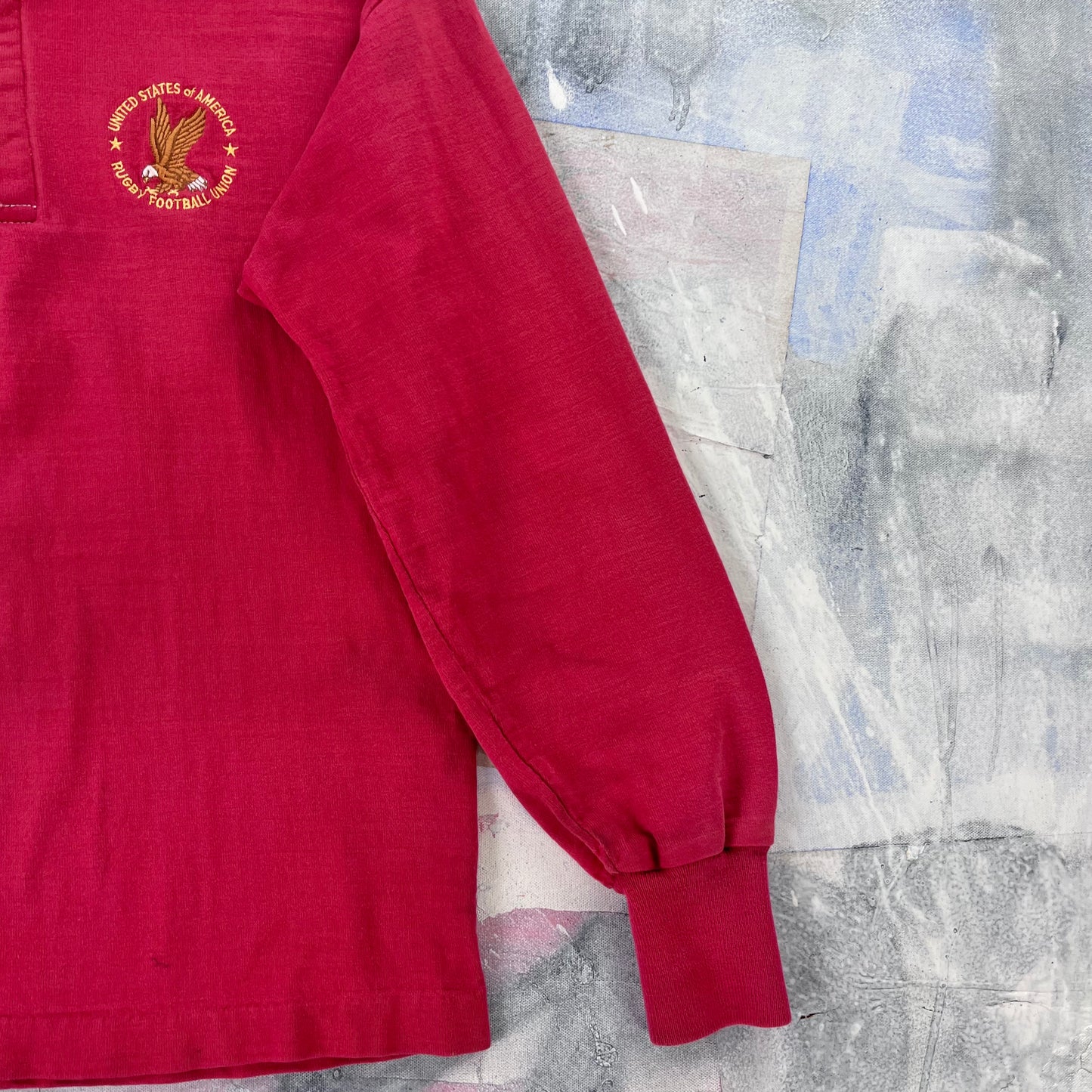 Vintage 90s USA Rugby Football Union Long Sleeve Polo Shirt M