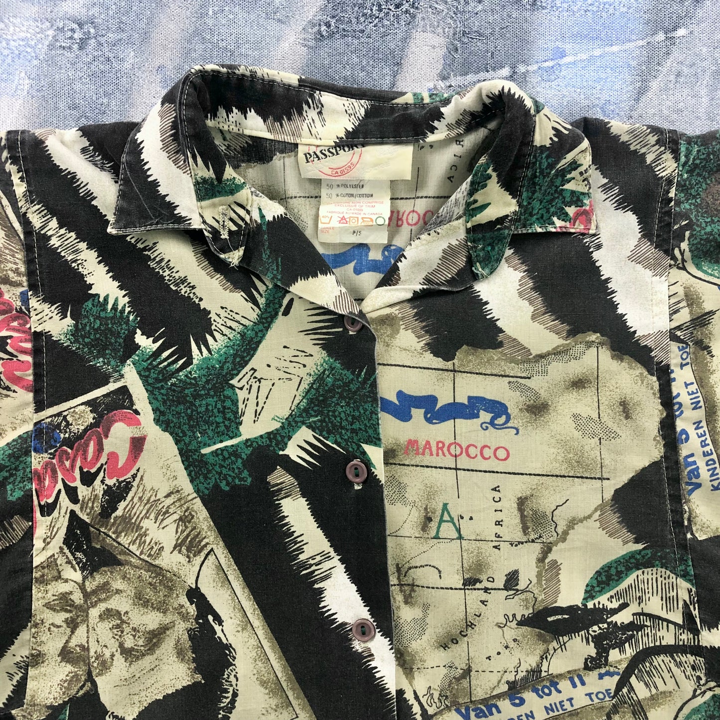 Vintage Casablanca AOP Marocco Button Shirt S