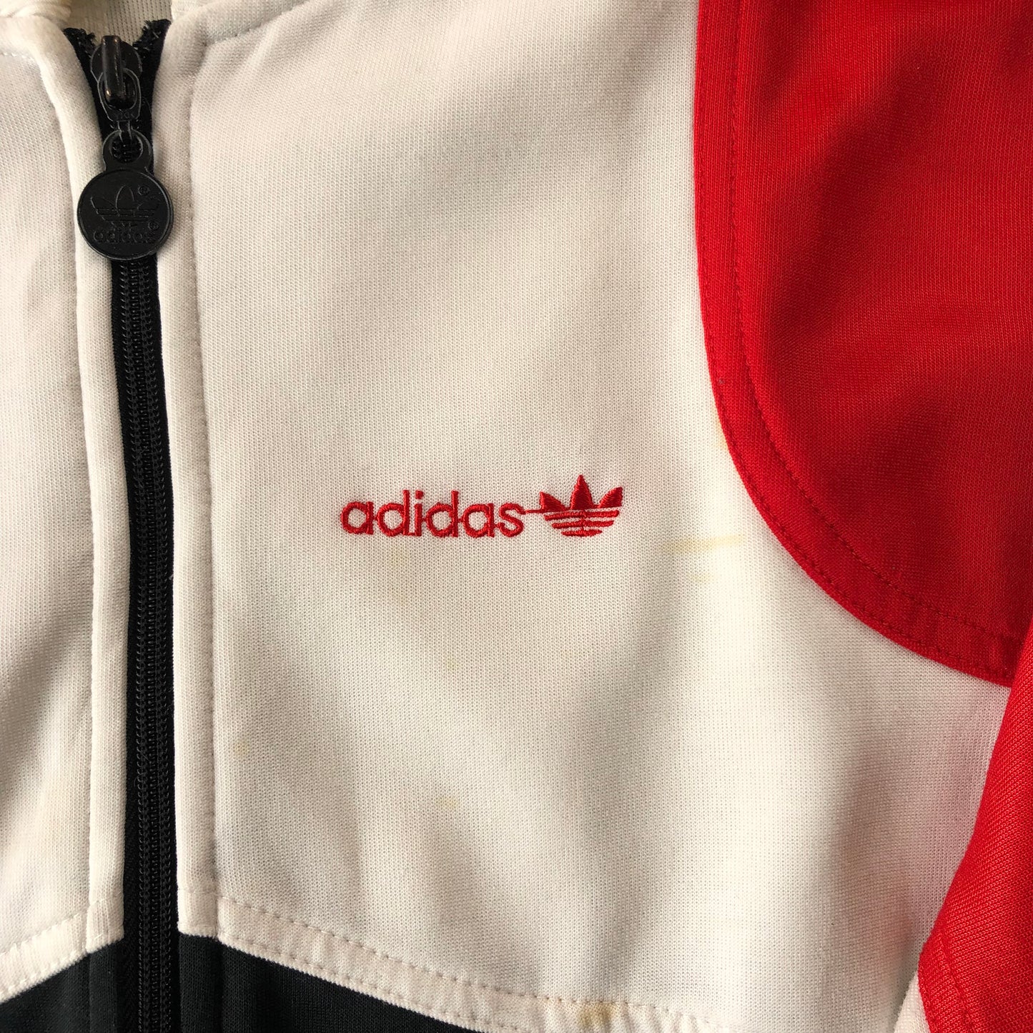 Vintage 80s Adidas Trefoil Colorblock Zip Jacket