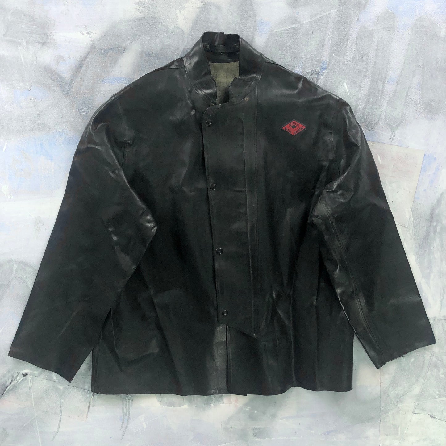 Vintage Black Diamond Fisherman Leather Utility Button Jacket M