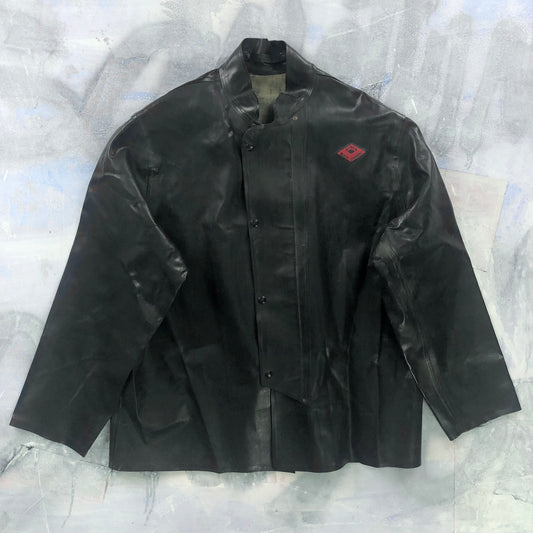 Vintage Black Diamond Fisherman Leather Utility Button Jacket M
