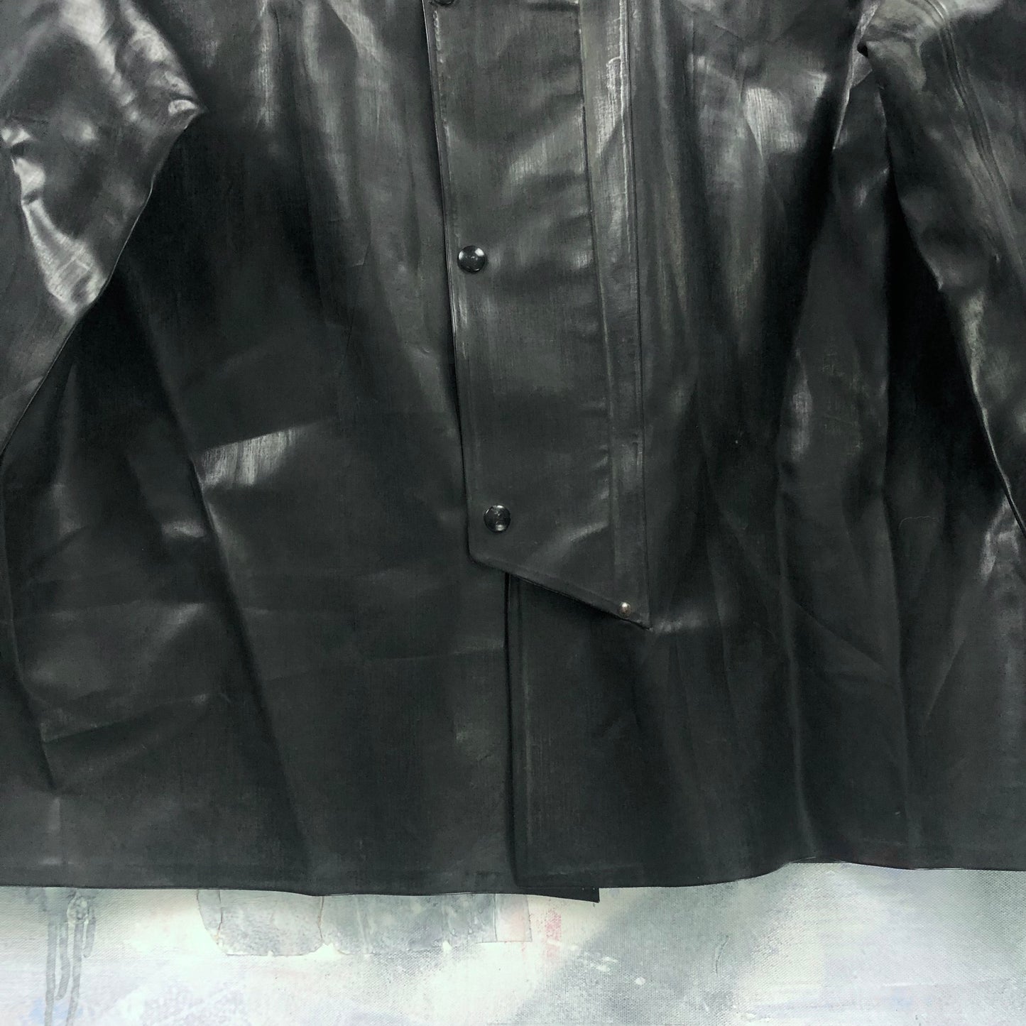 Vintage Black Diamond Fisherman Leather Utility Button Jacket M