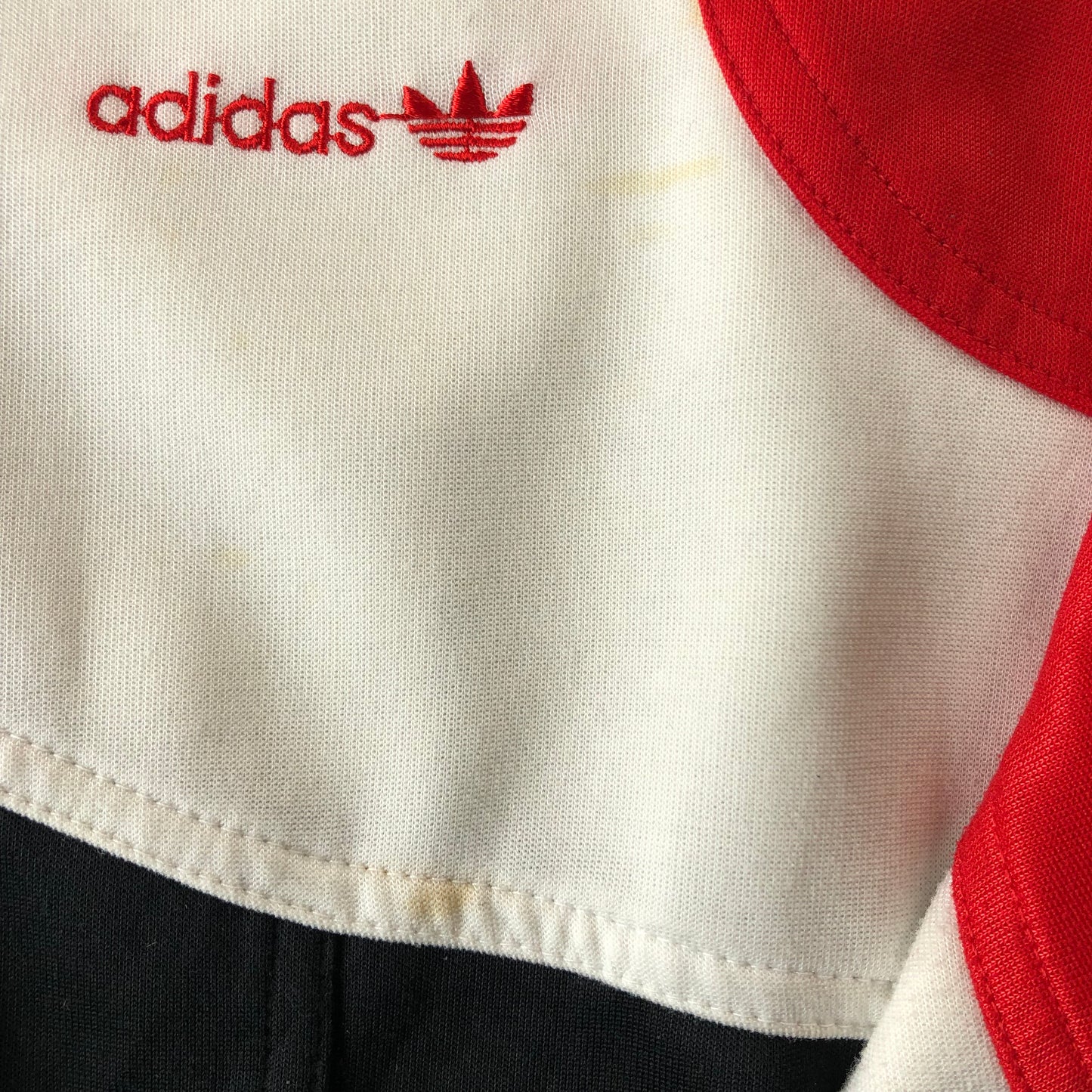 Vintage 80s Adidas Trefoil Colorblock Zip Jacket