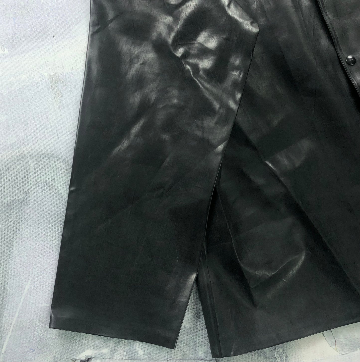 Vintage Black Diamond Fisherman Leather Utility Button Jacket M
