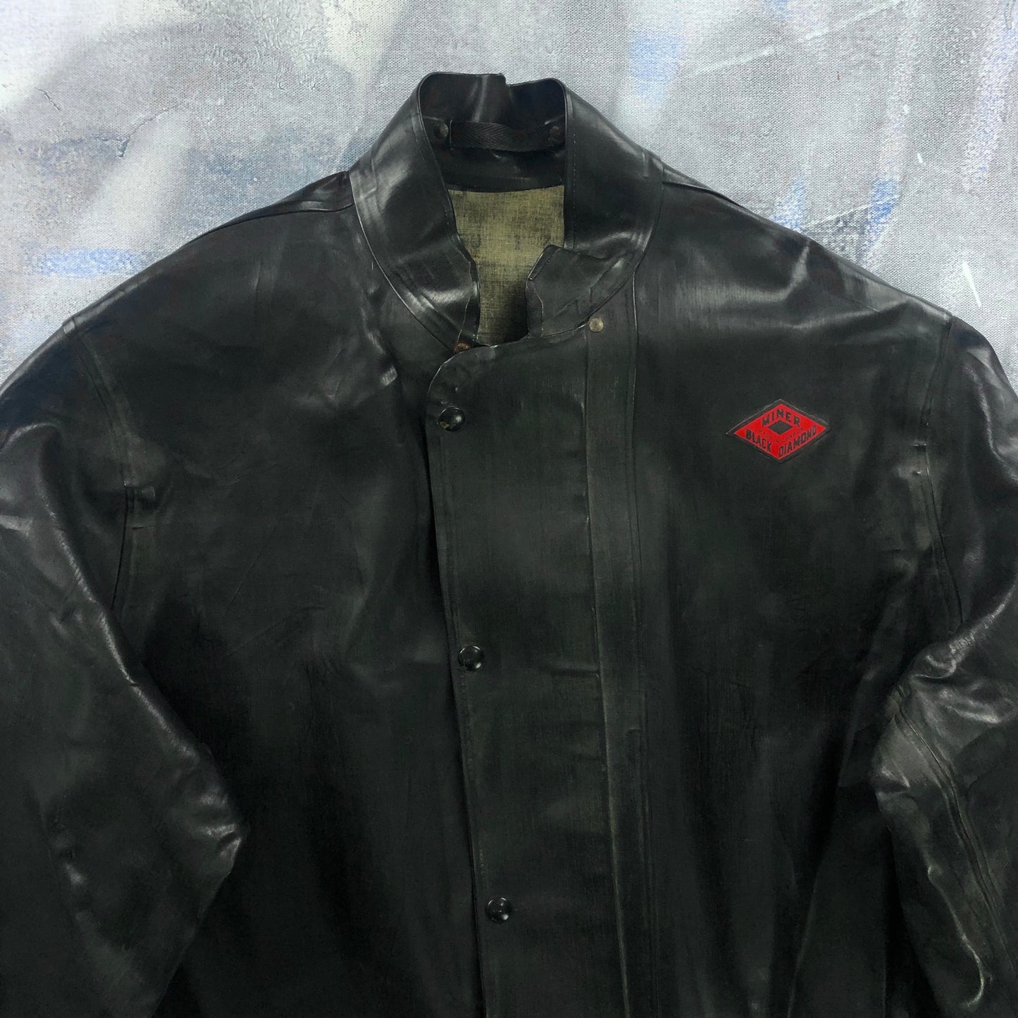 Vintage Black Diamond Fisherman Leather Utility Button Jacket M