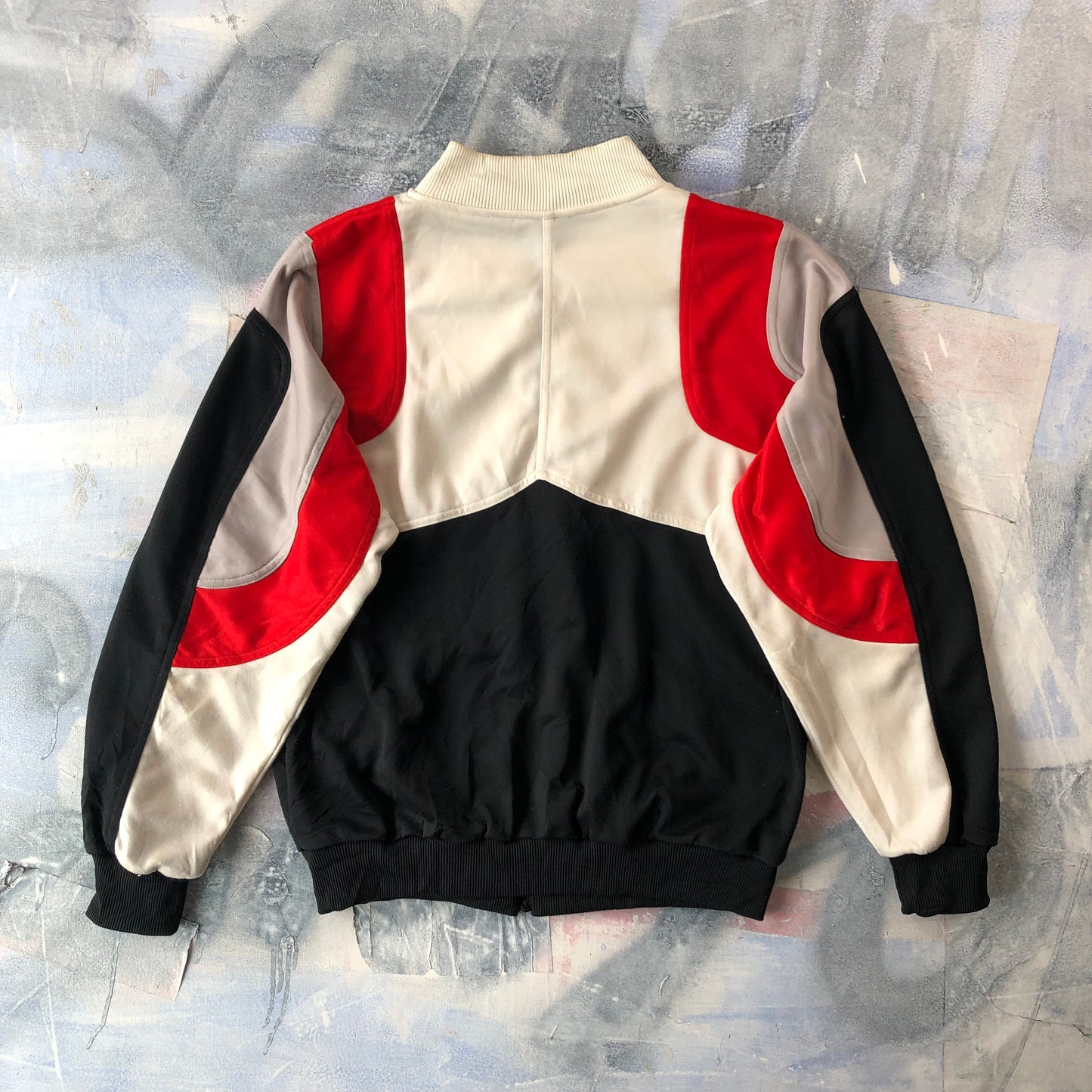Vintage 80s Adidas Trefoil Colorblock Zip Jacket