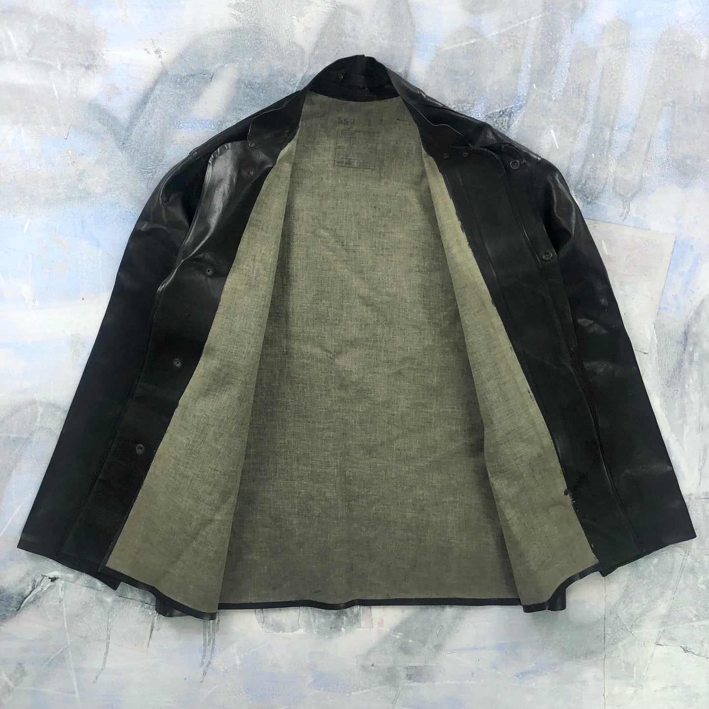 Vintage Black Diamond Fisherman Leather Utility Button Jacket M