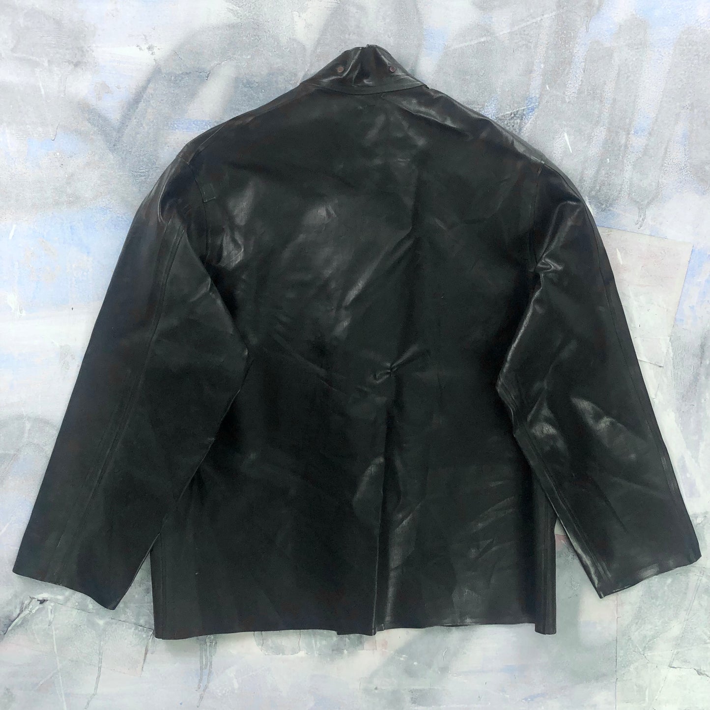 Vintage Black Diamond Fisherman Leather Utility Button Jacket M