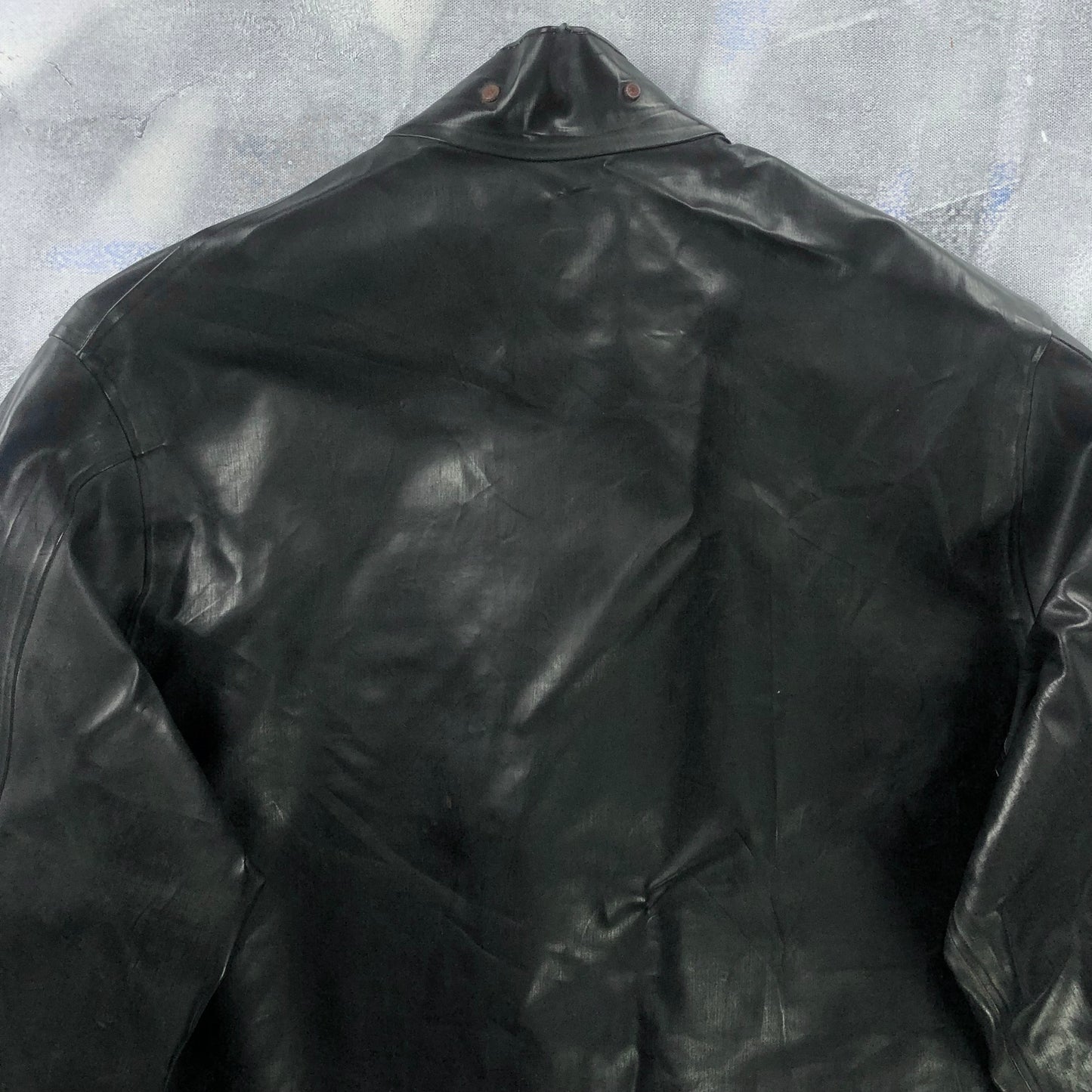 Vintage Black Diamond Fisherman Leather Utility Button Jacket M