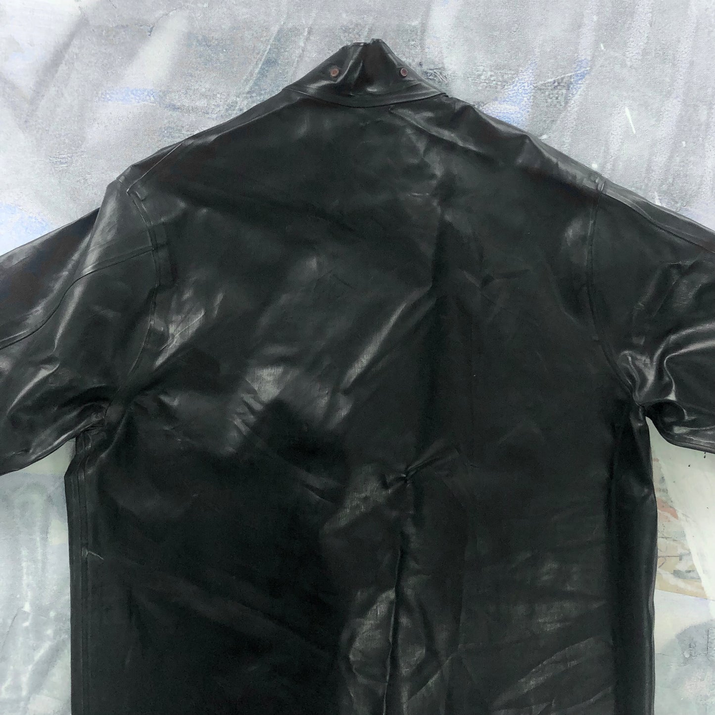 Vintage Black Diamond Fisherman Leather Utility Button Jacket M