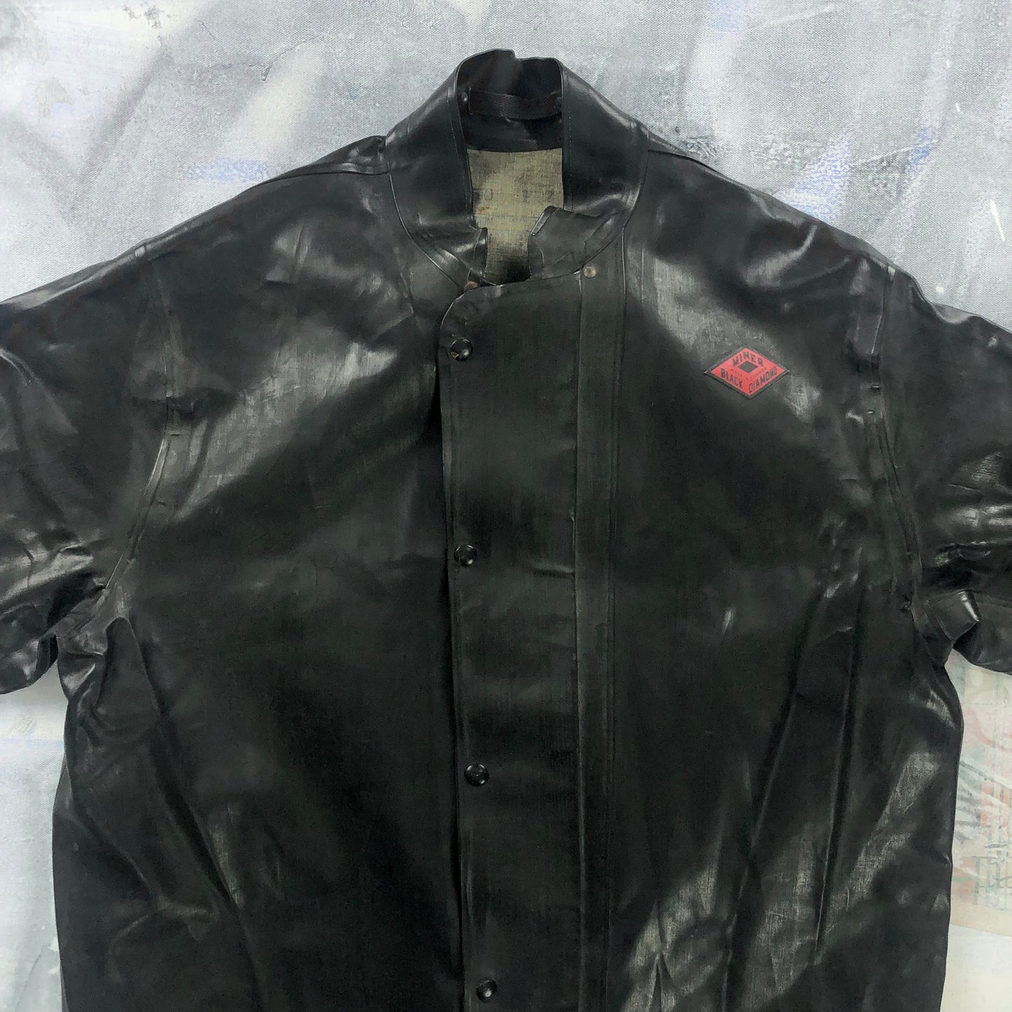 Vintage Black Diamond Fisherman Leather Utility Button Jacket M