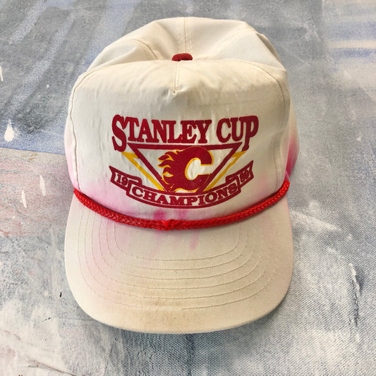 Vintage 1989 Calgary Flames Stanley Cup Champions String Snapback Hat