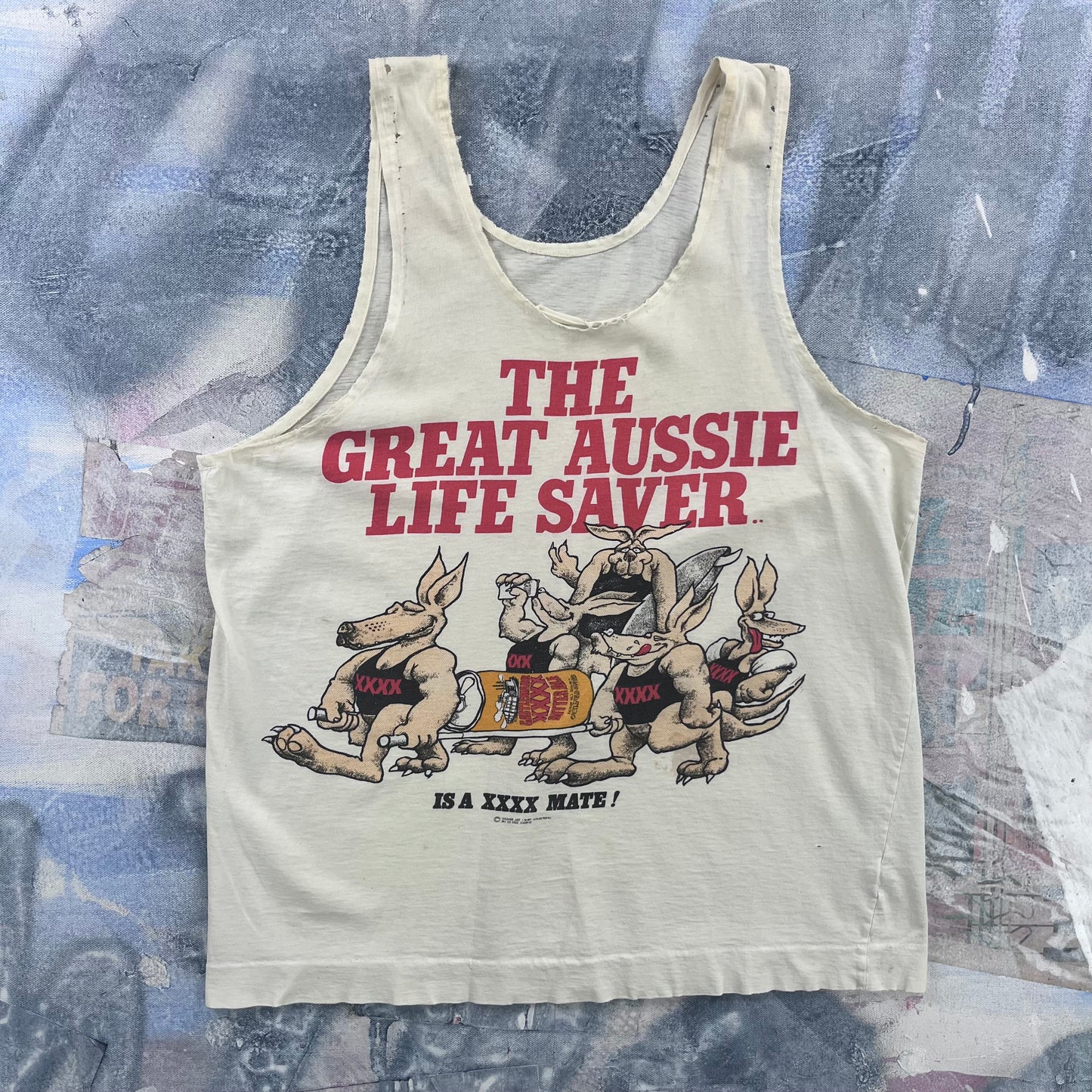 Vintage The Great Aussie Life Saver Single Stitch Tank Top S